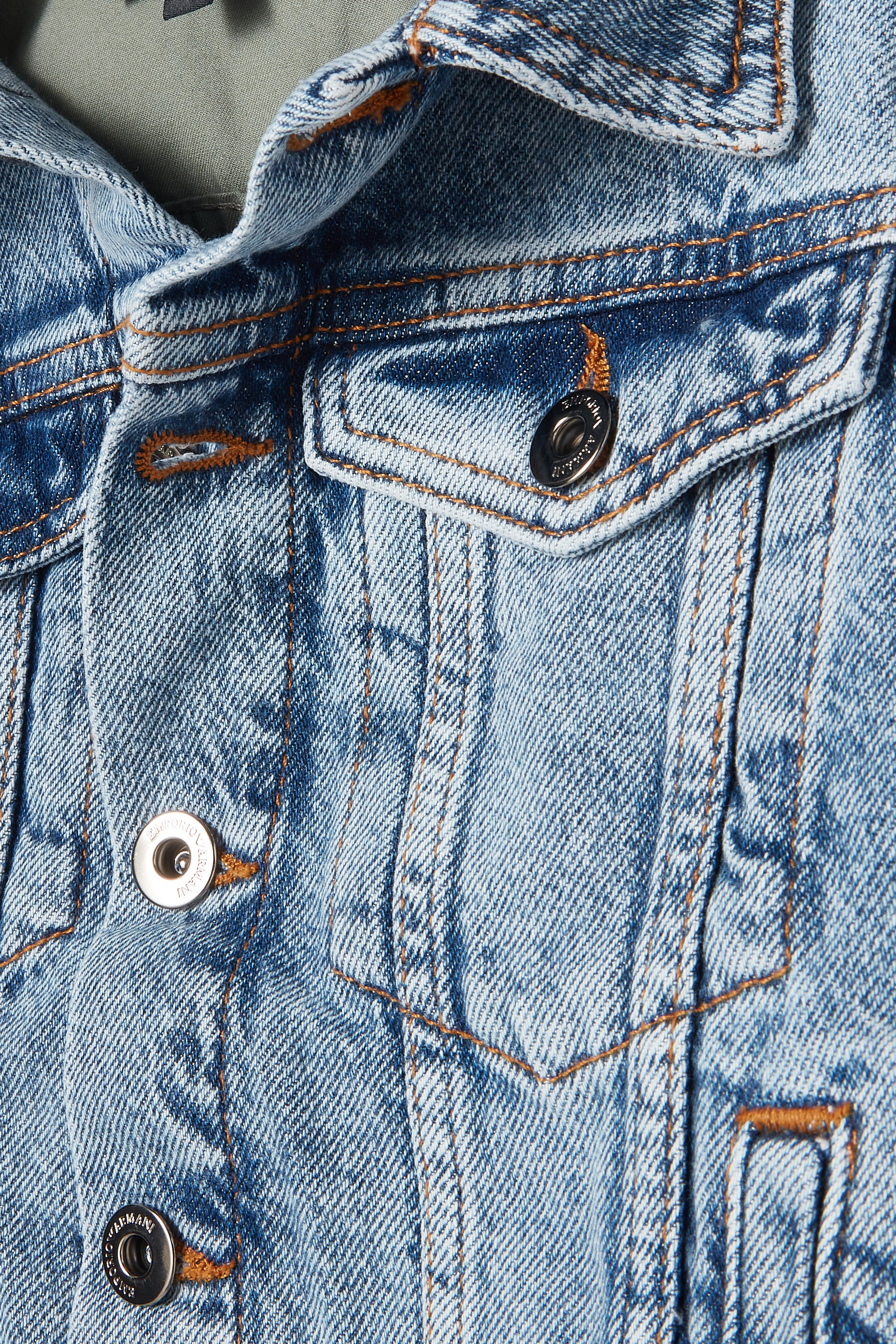 Kids Contrast Sleeves Denim Jacket