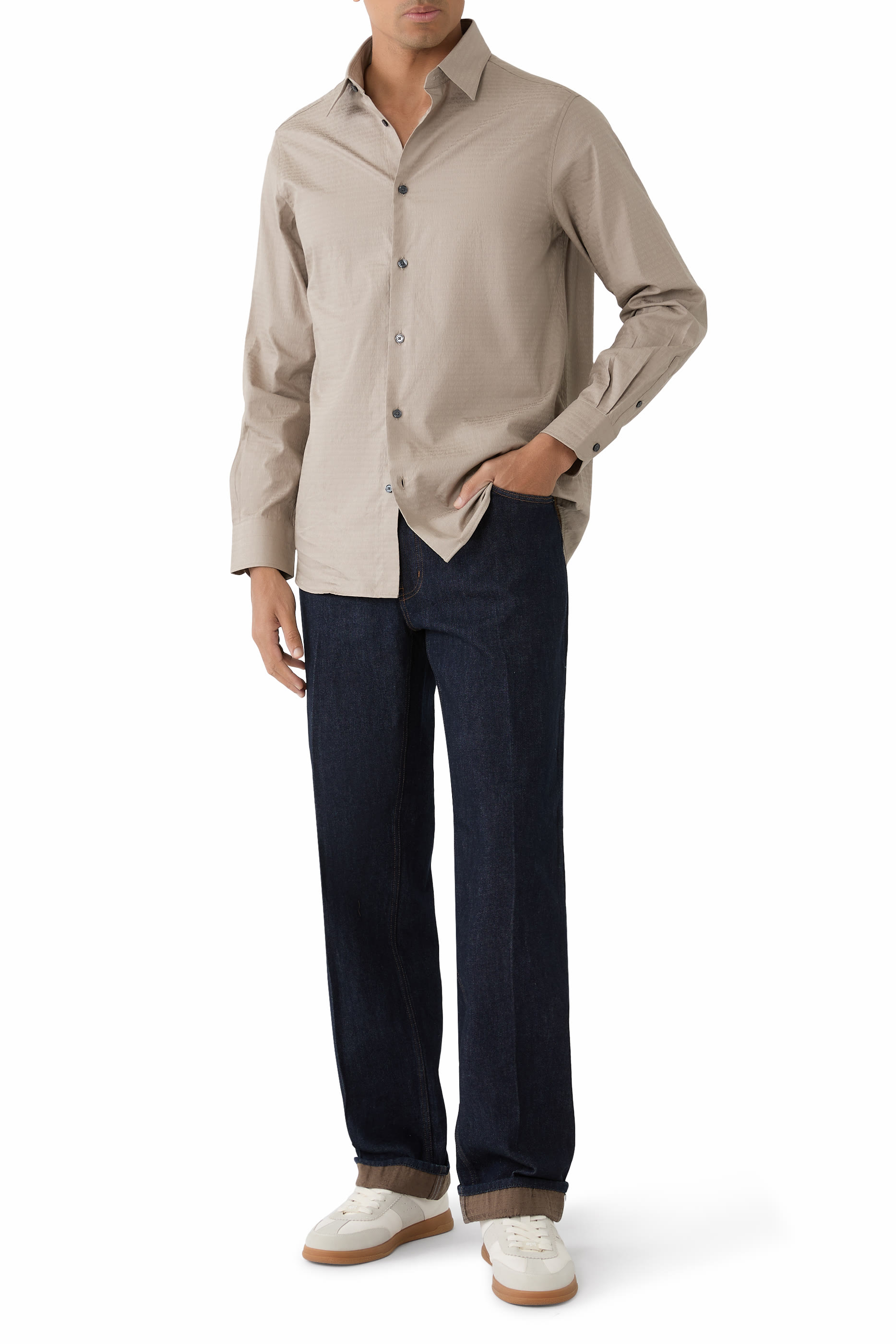 Micro EA Text Logo Long Sleeves Shirt