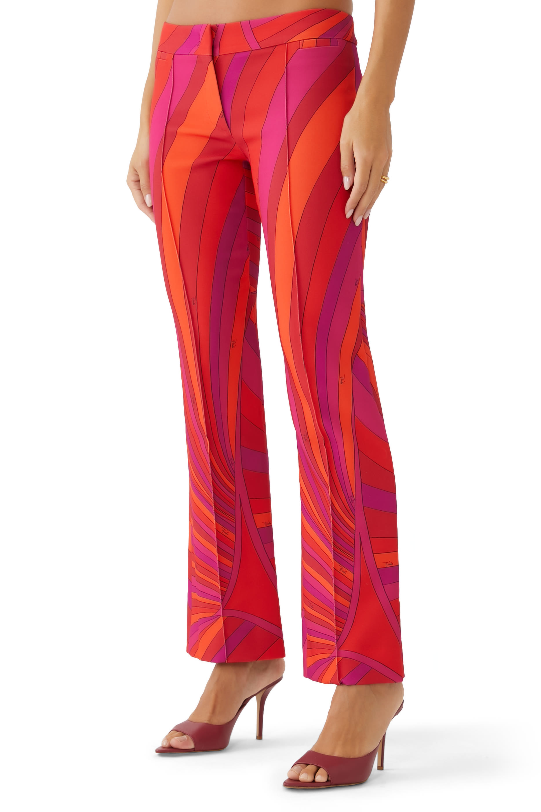 Iride-Print Flared Trousers