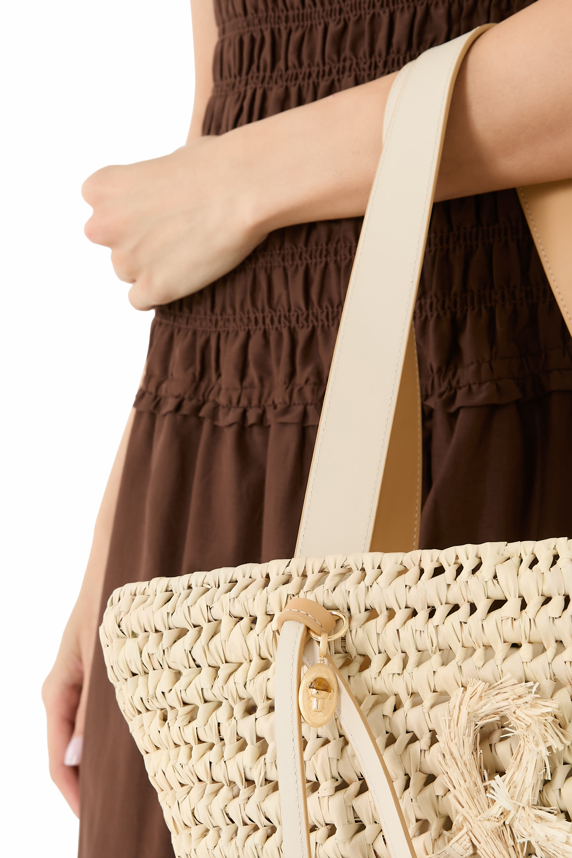 Mushroom Sands Charm, 18K Yeelow Gold & Tiger Eye Stone