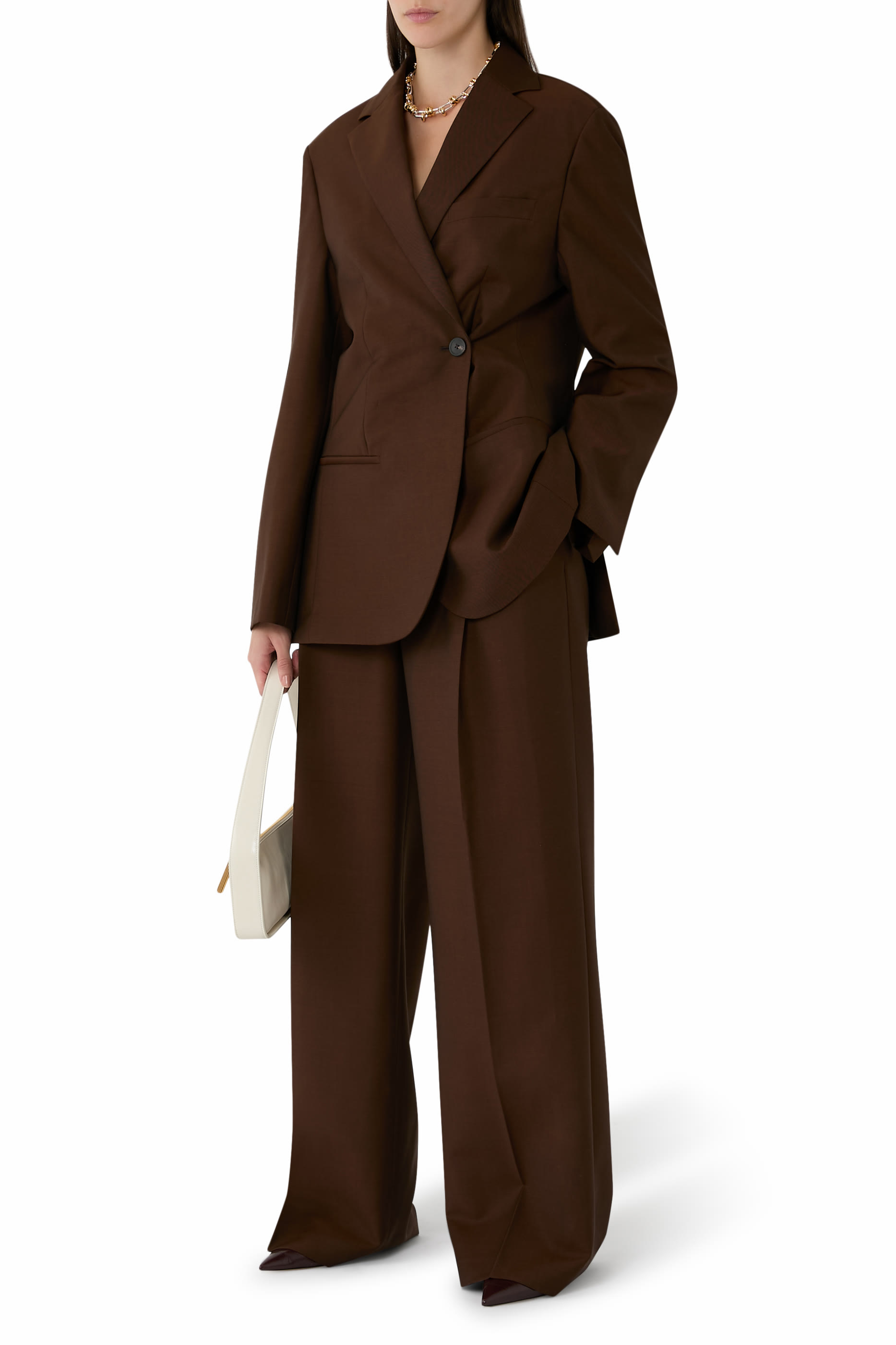 Dual Tone Pique Tailored Trousers 