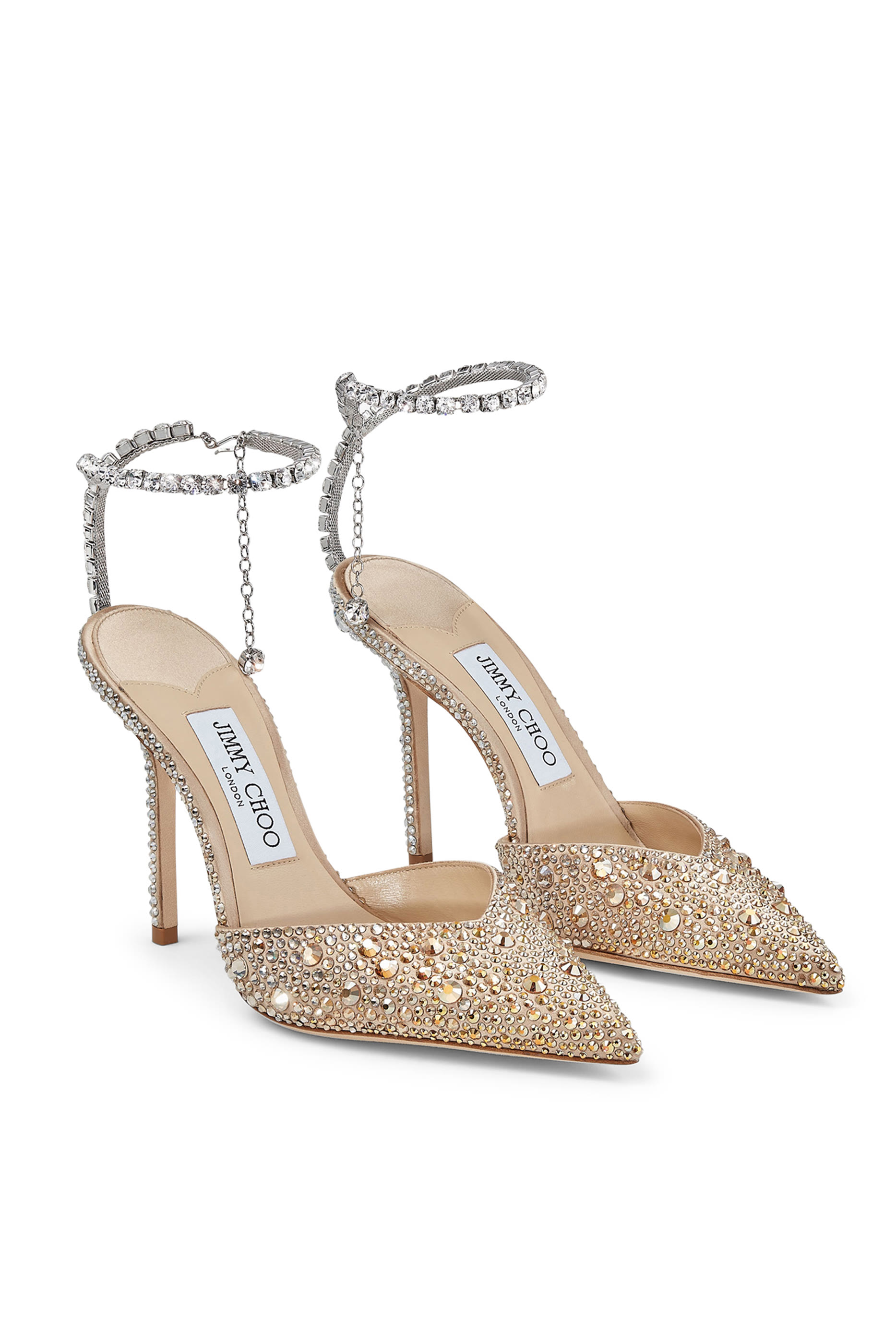 Saeda 100 Satin Crystal Pumps