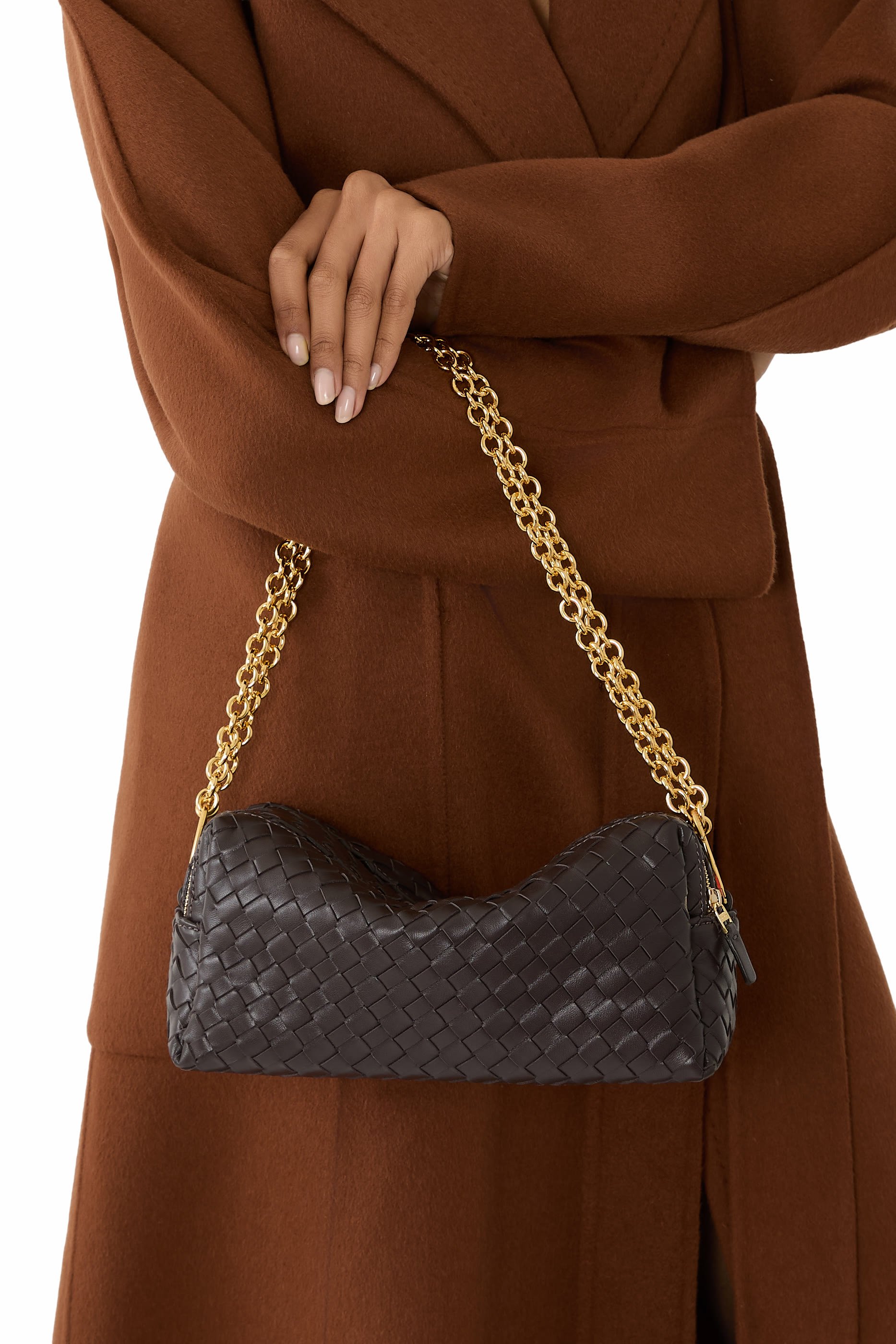 Trousse Chain Woven Leather Bag