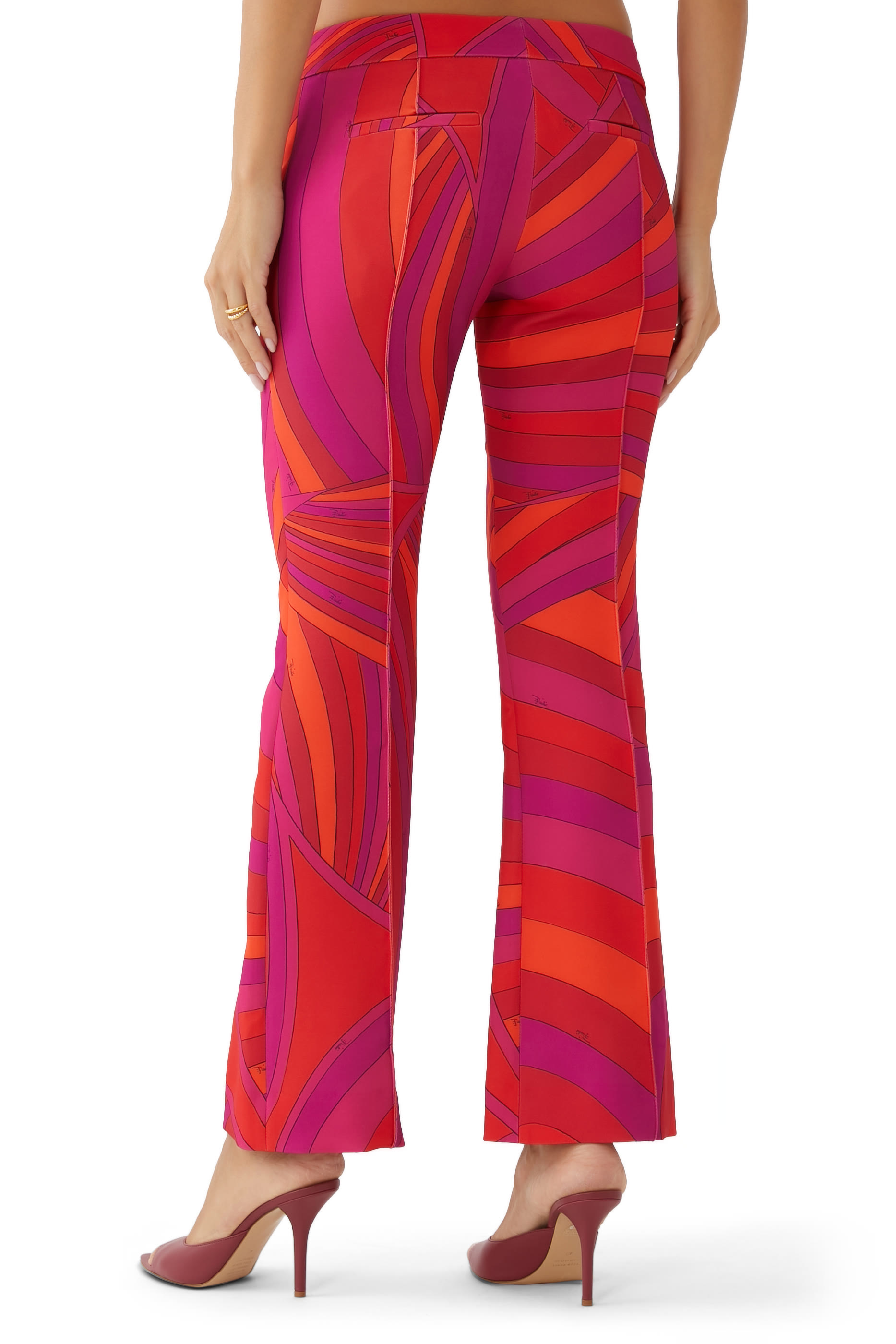 Iride-Print Flared Trousers