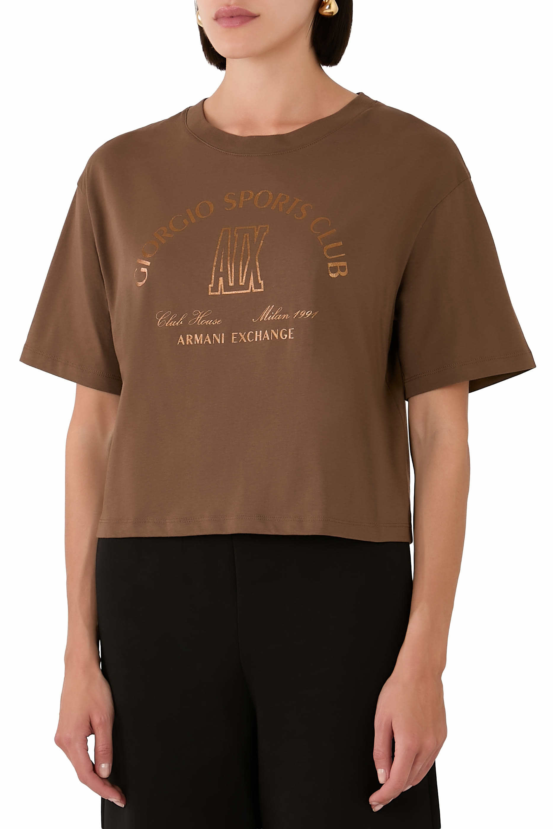 Clubhouse AX Logo Cropped T-Shirt