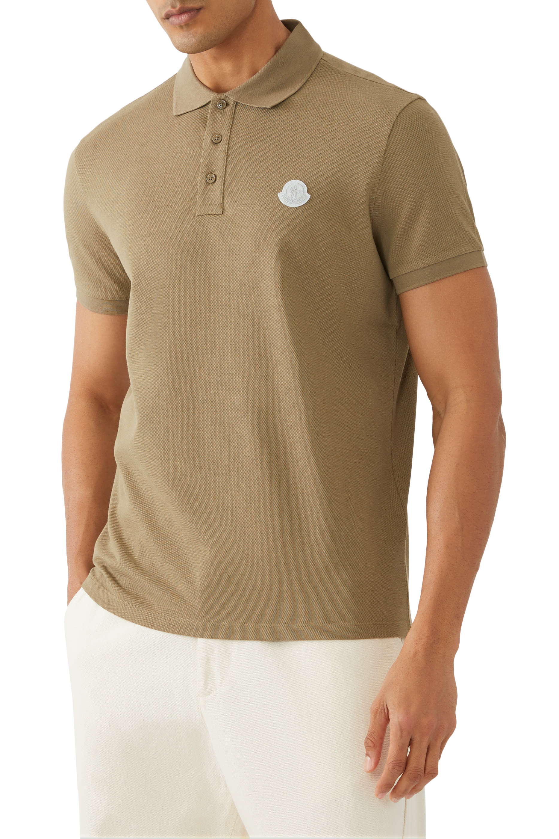 Logo Patch Cotton Piquet Polo Shirt