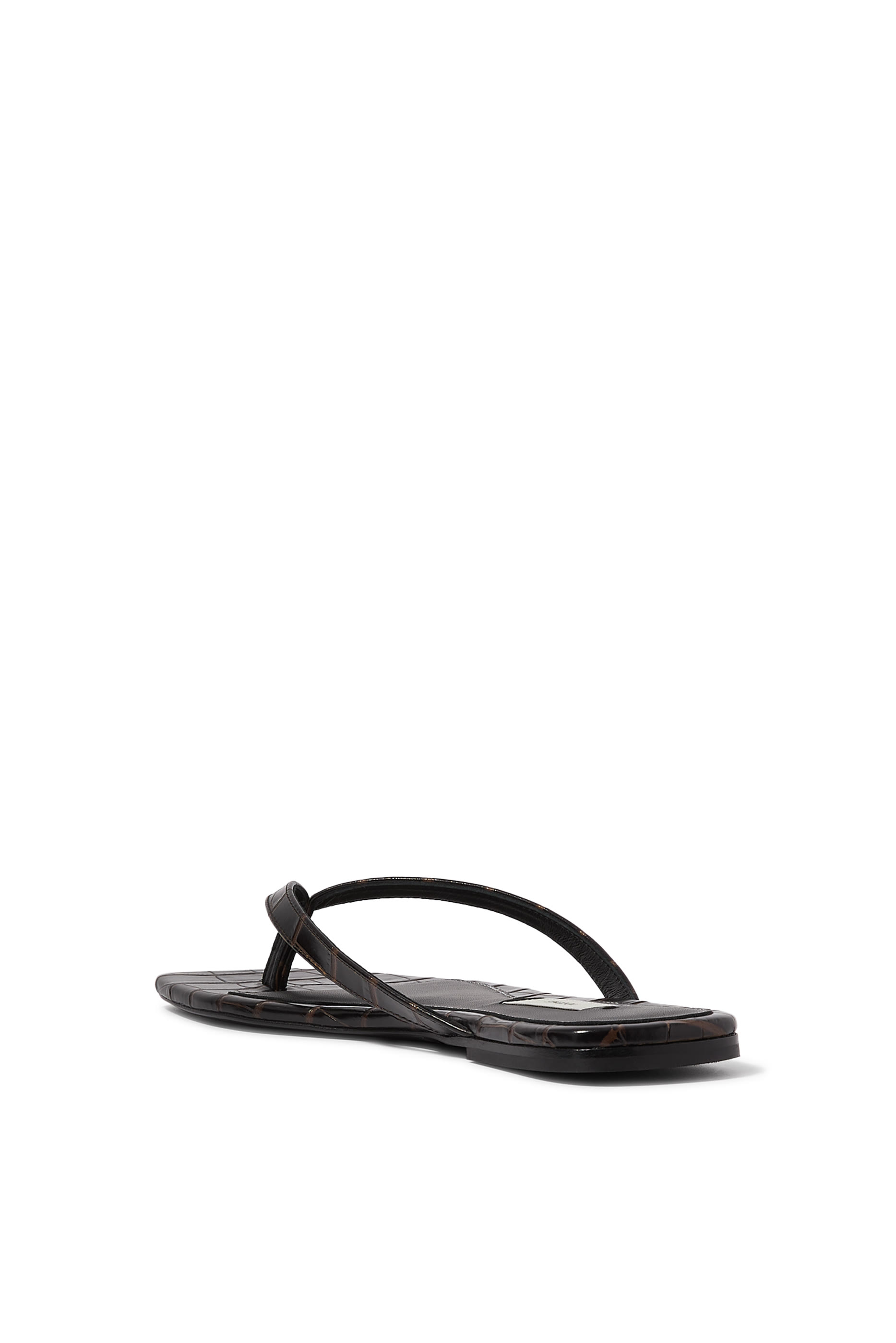 Croco-Embossed Flip Flops