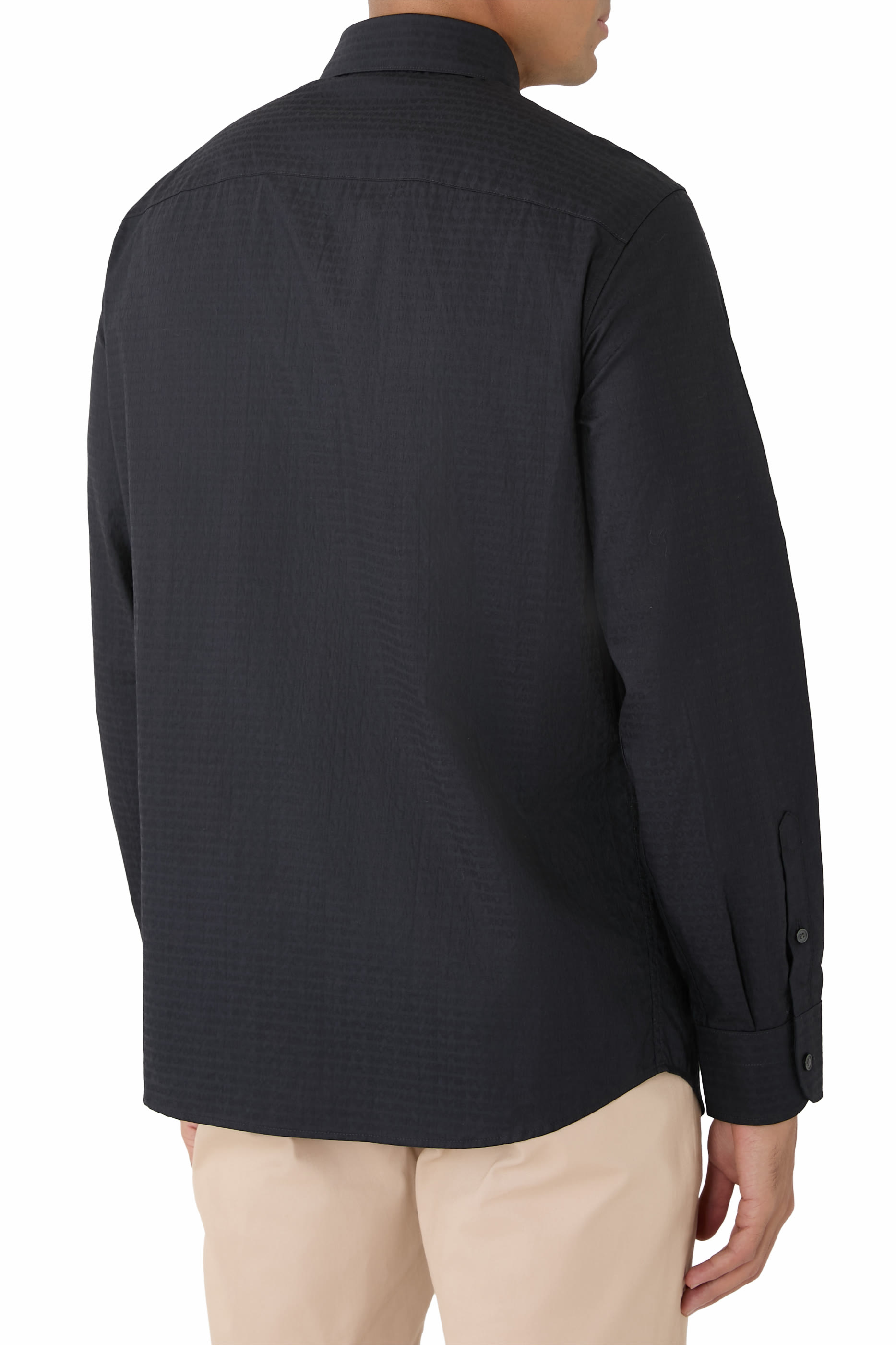 Micro EA Text Logo Long Sleeves Shirt