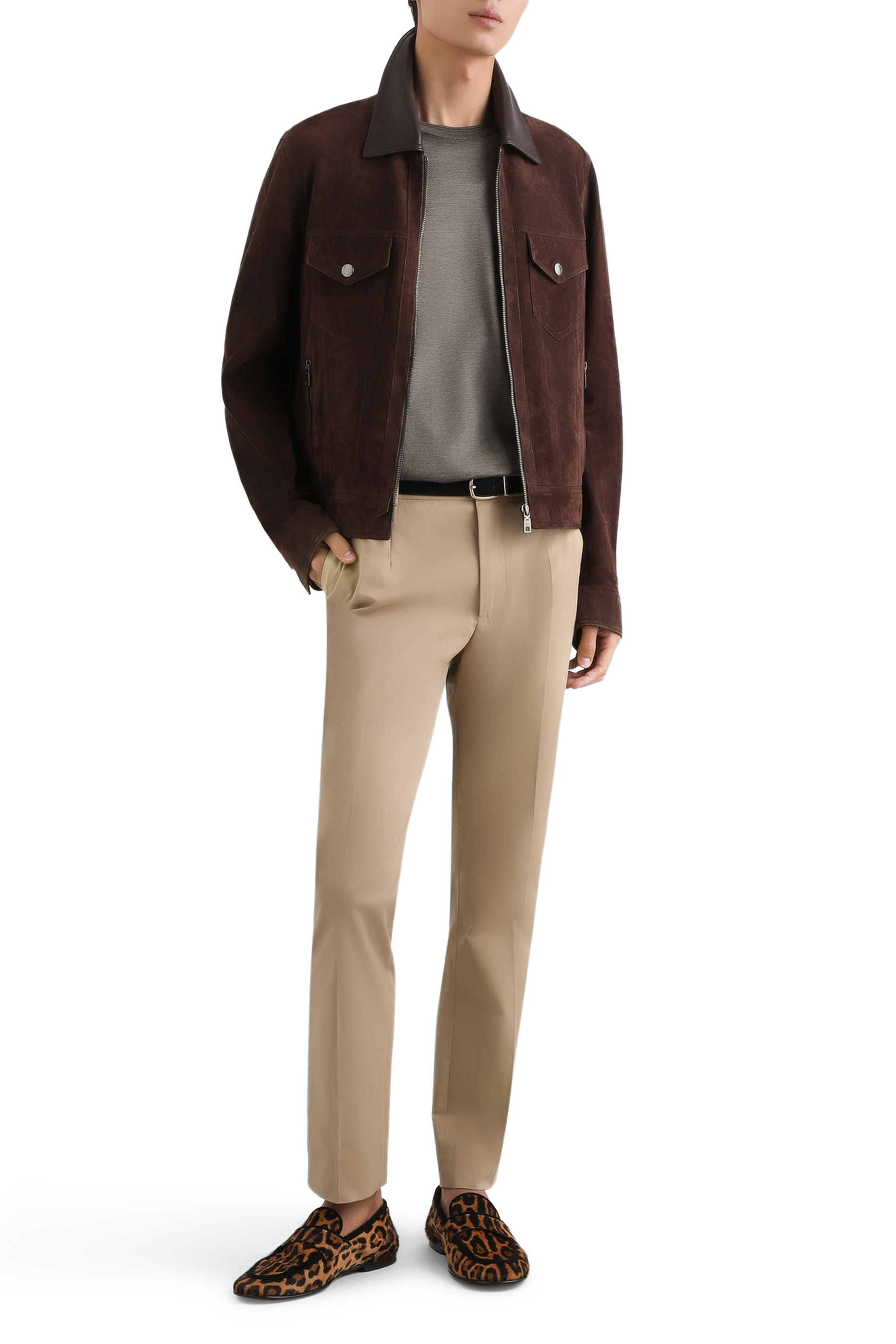 Stretch Cotton Gabardine Trousers