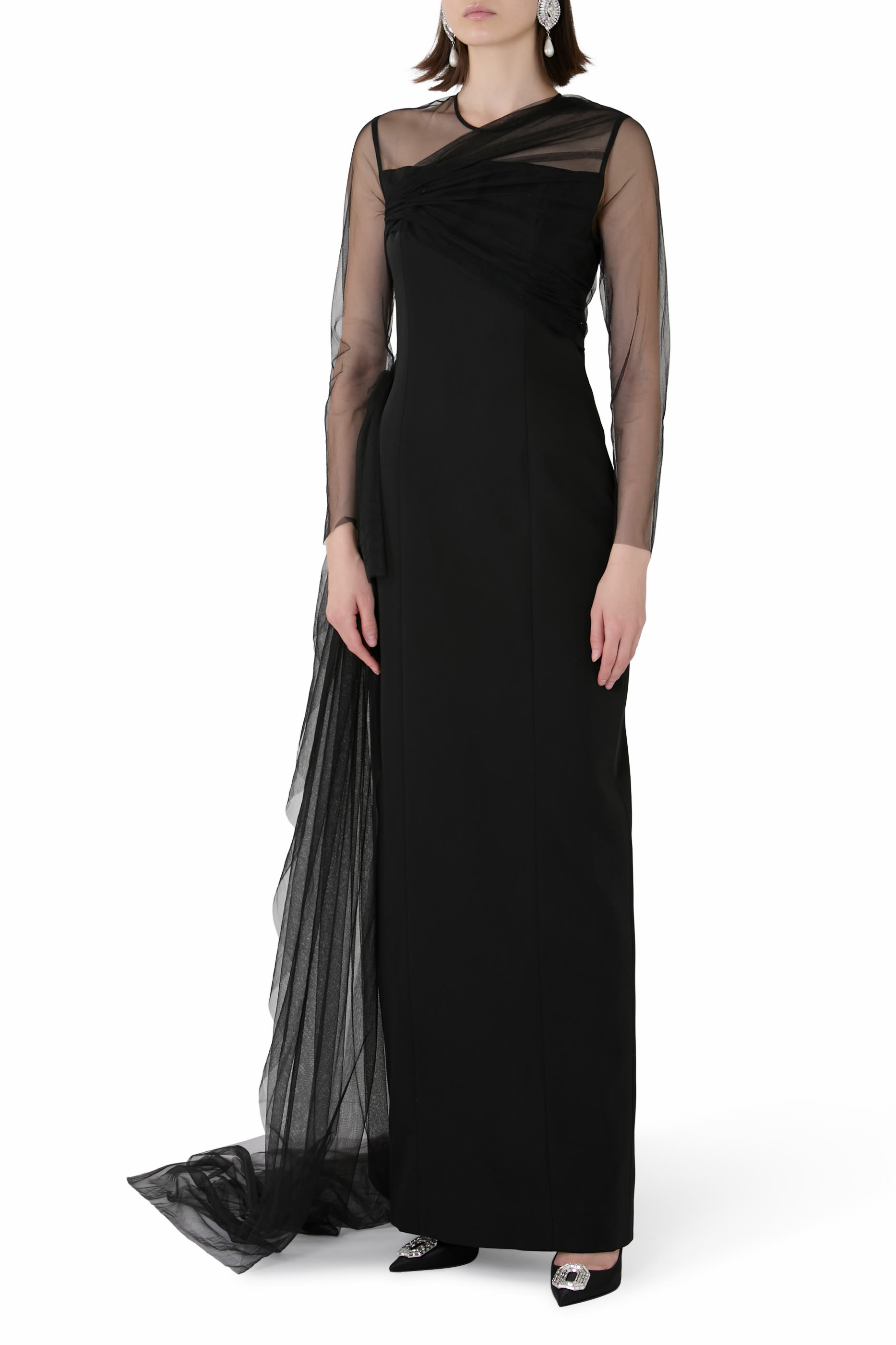 Illusion Sleeves Gown