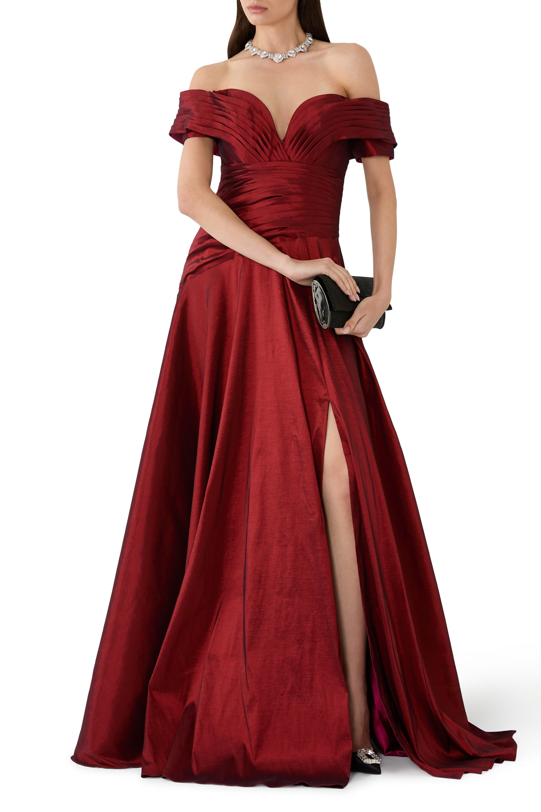 Off Shoulder A Line Gown