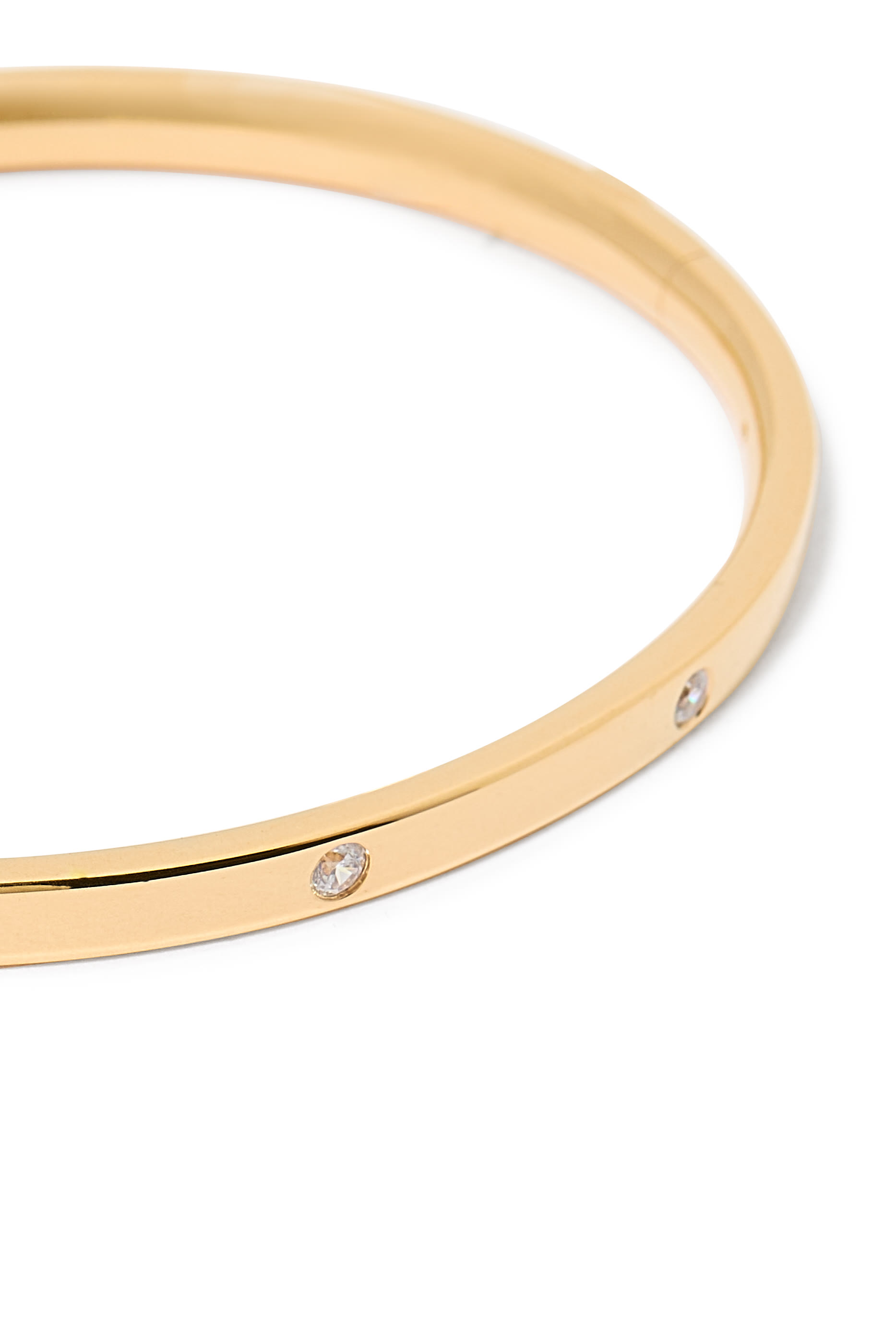  Interstellar Hinged Bangle, 18ct Recycled Gold Vermeil on Recycled Sterling Silver & Cubic Zirconia