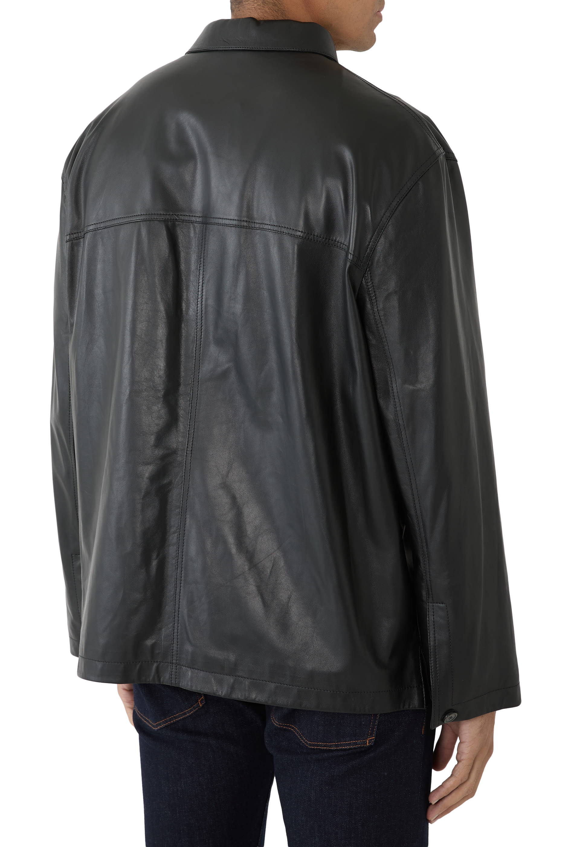 Ultra Light Lambskin Nappa Leather Shirt Jacket