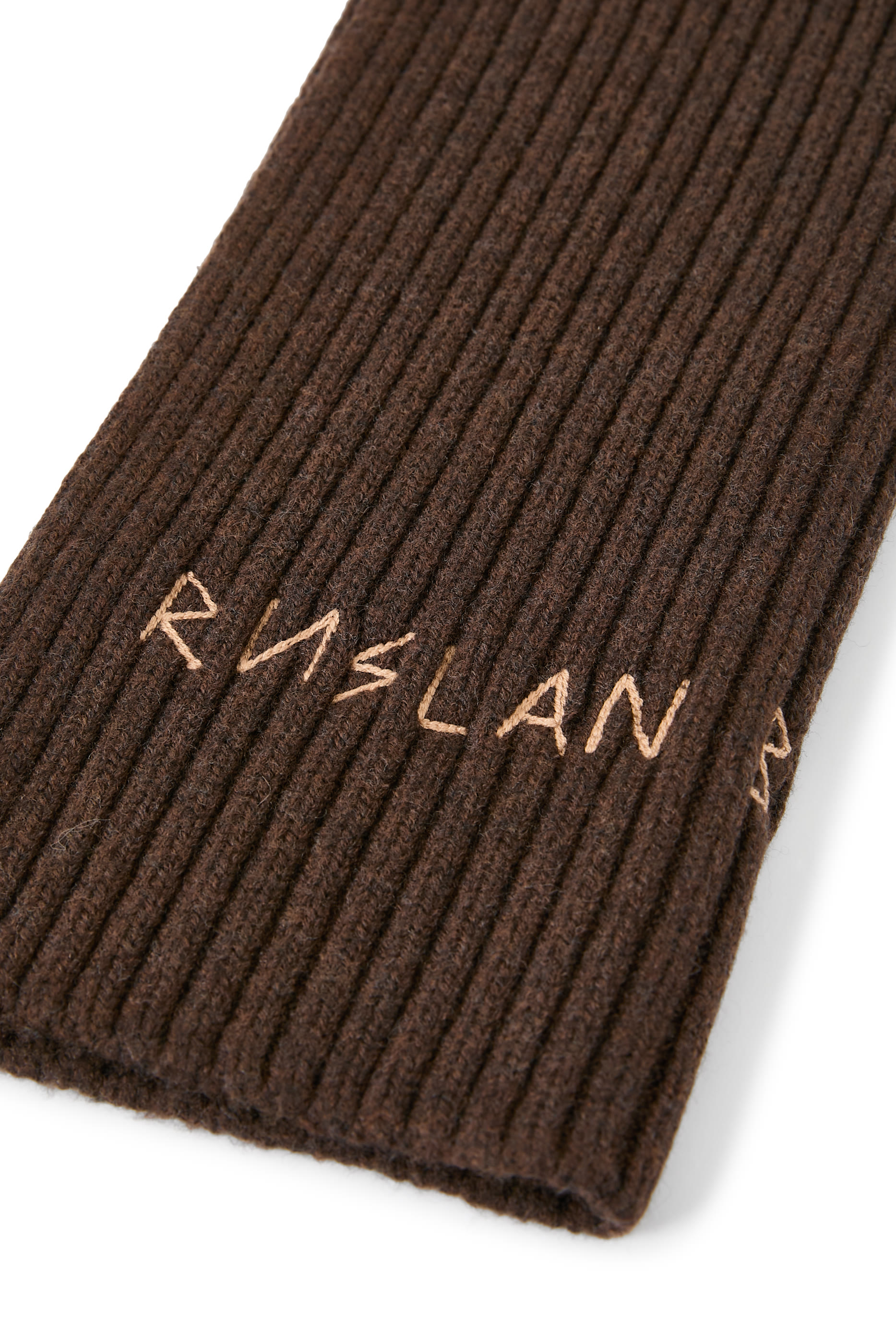 Monogram-Embroidered Wool Scarf