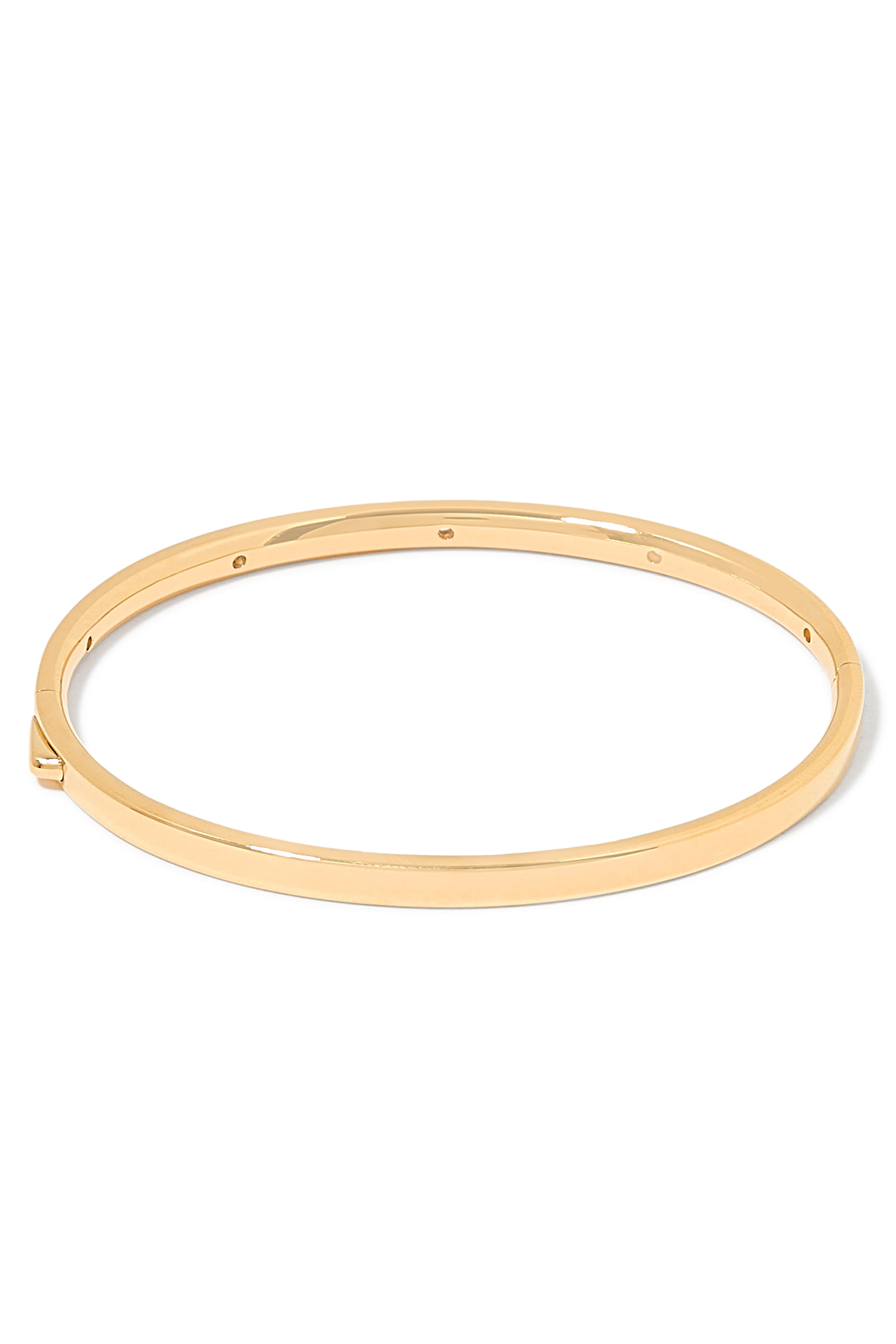  Interstellar Hinged Bangle, 18ct Recycled Gold Vermeil on Recycled Sterling Silver & Cubic Zirconia