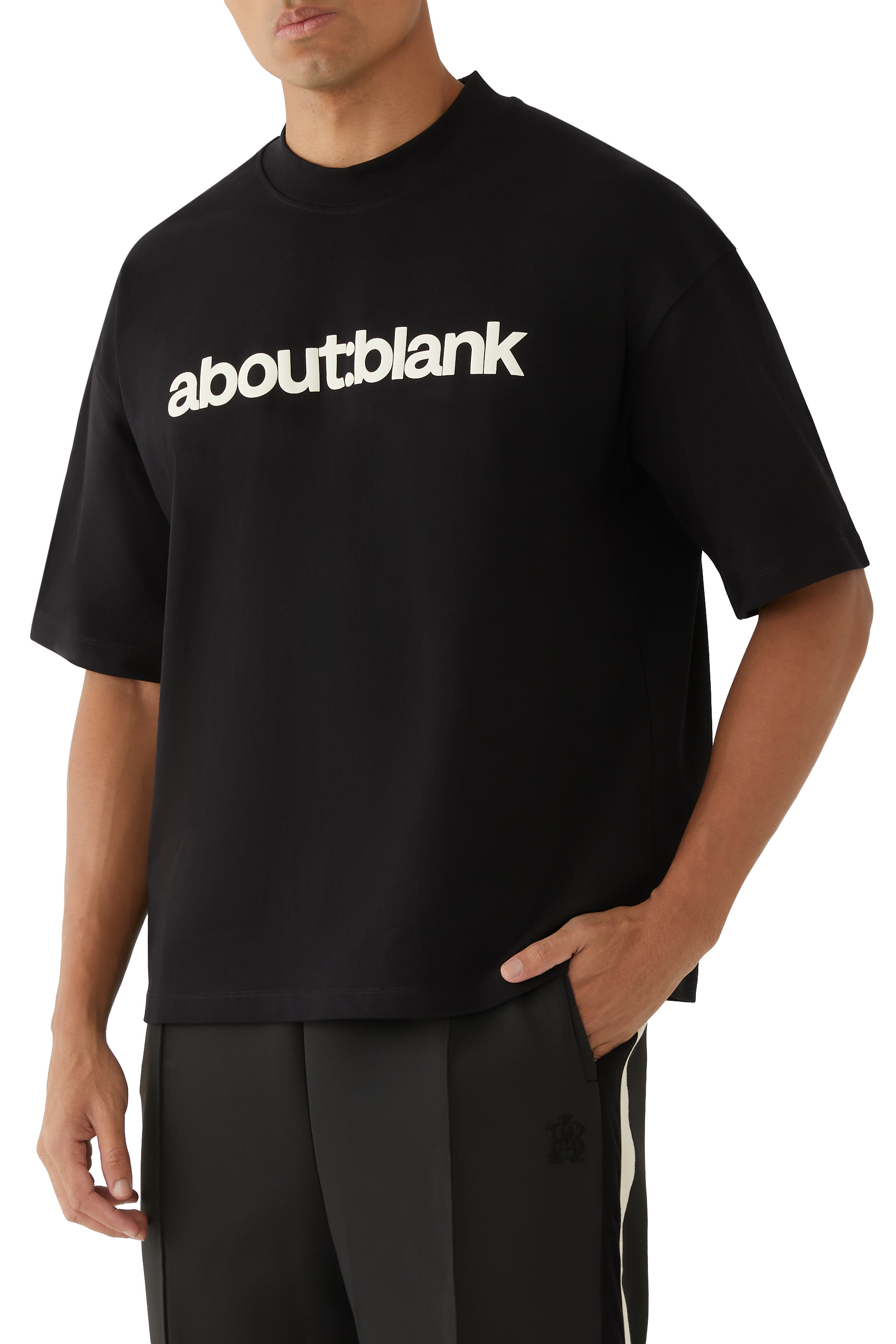 Block Mock Neck T-Shirt