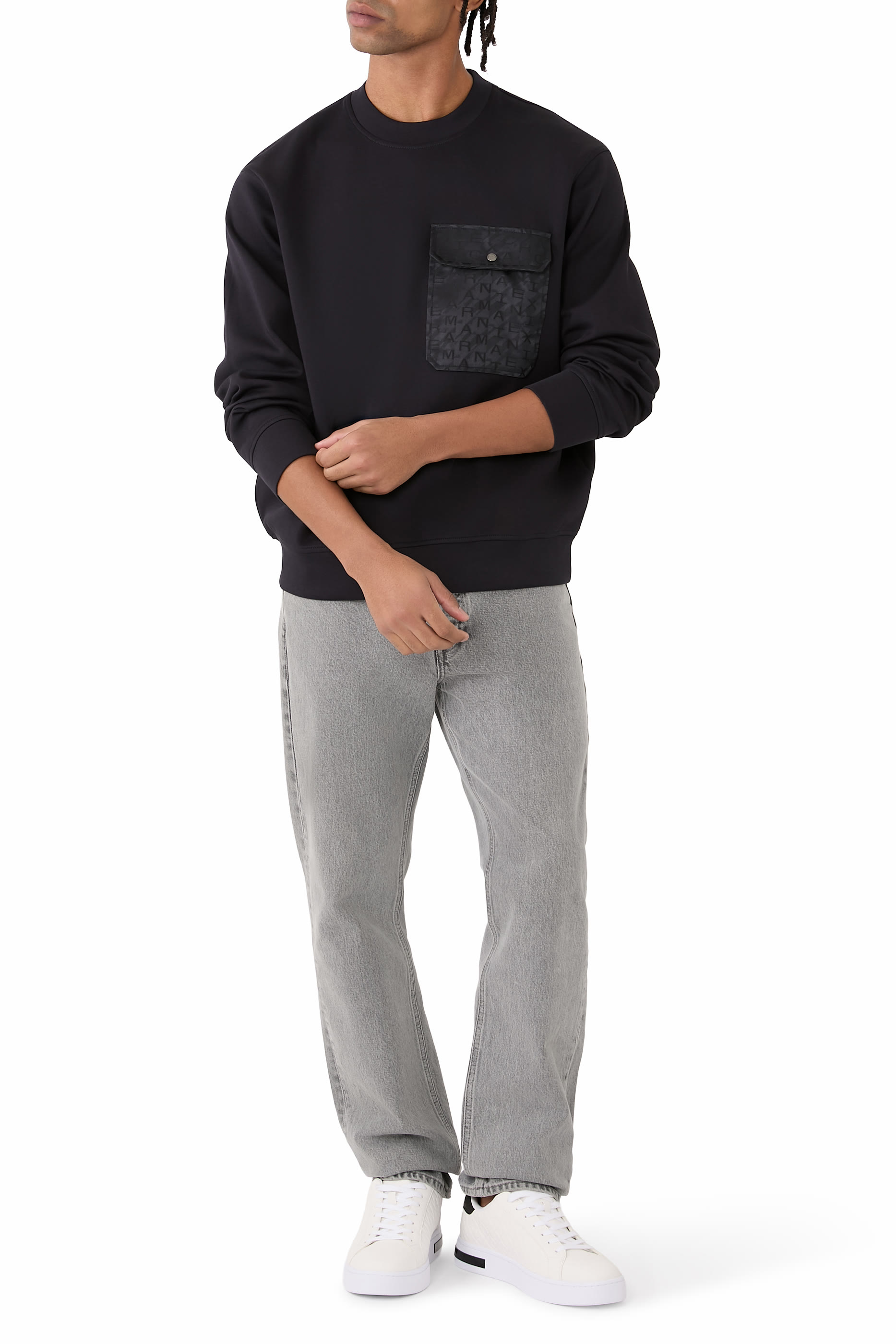  AX Logo Pocket Crew Neck Sweatshirt 