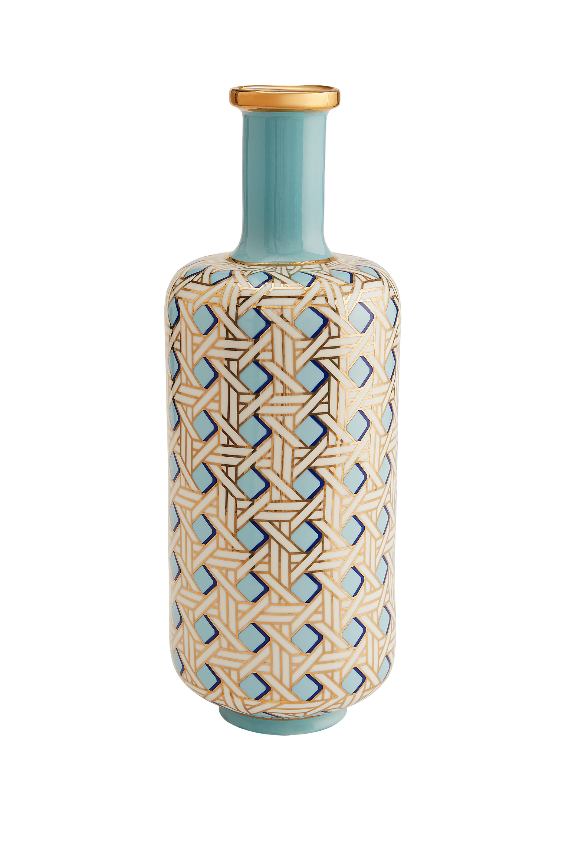 Basketweave Tall Bottle Vase