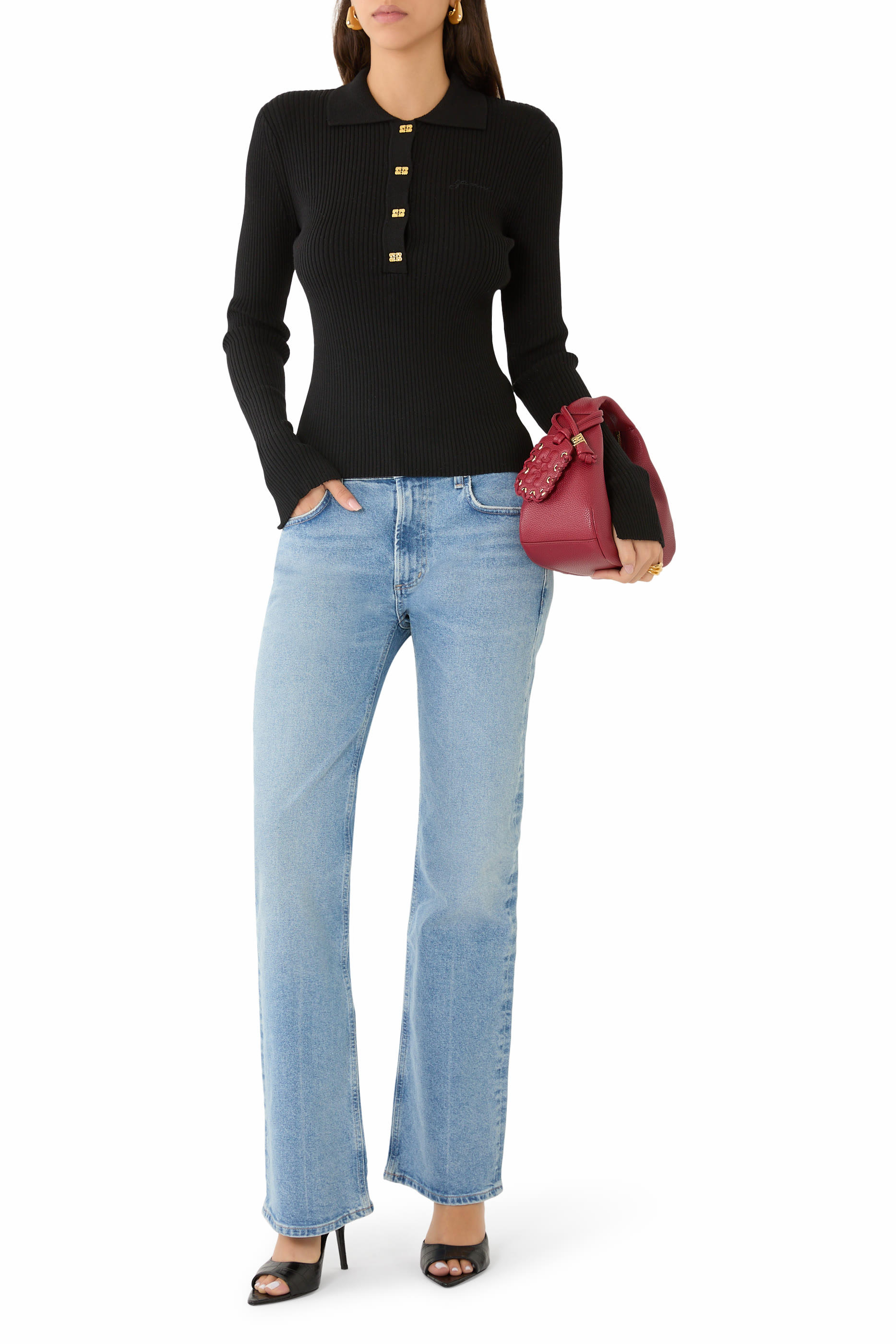 Fine Sequin Knitted Polo