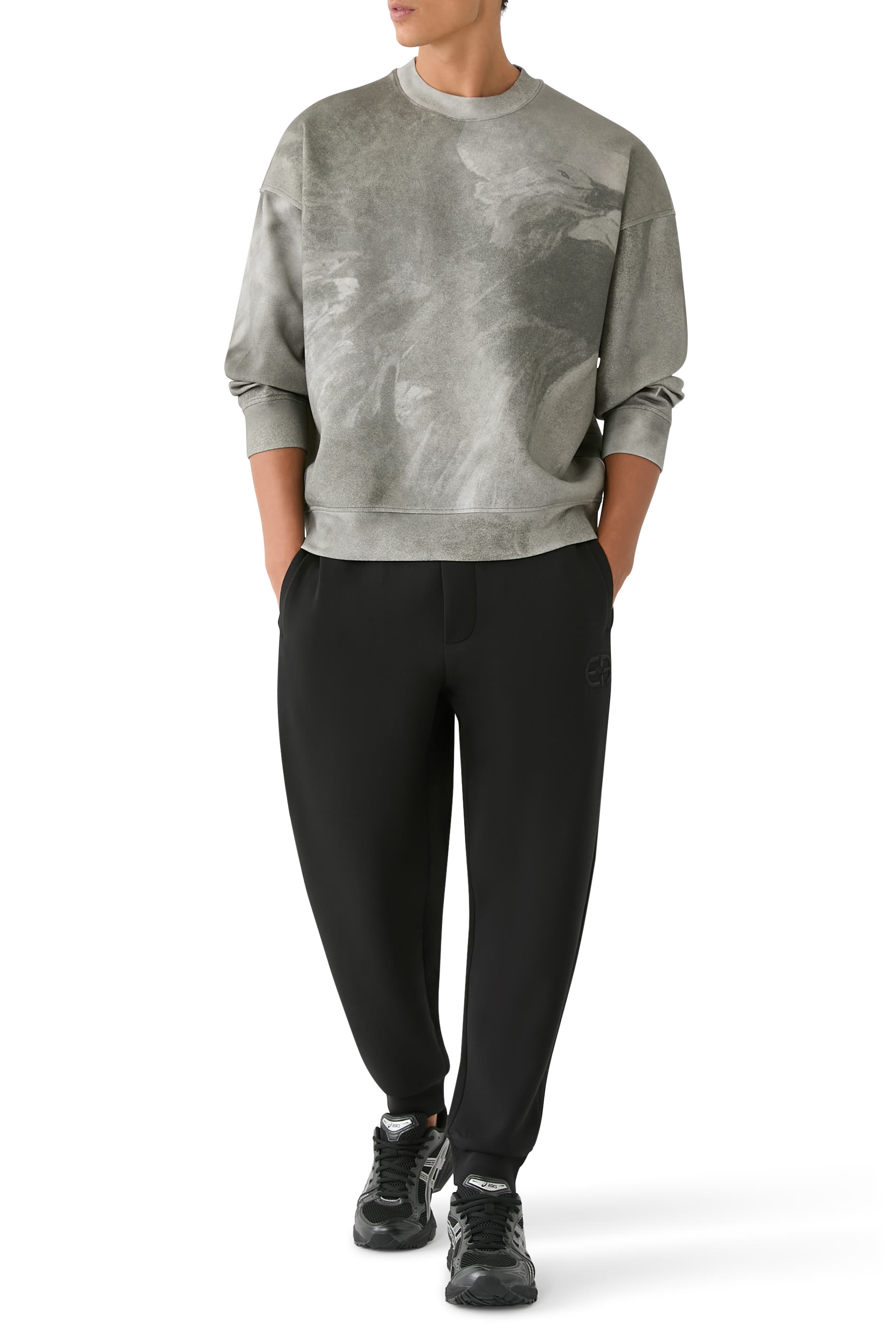 Embossed Embroidered EA Logo Double-Jersey Joggers