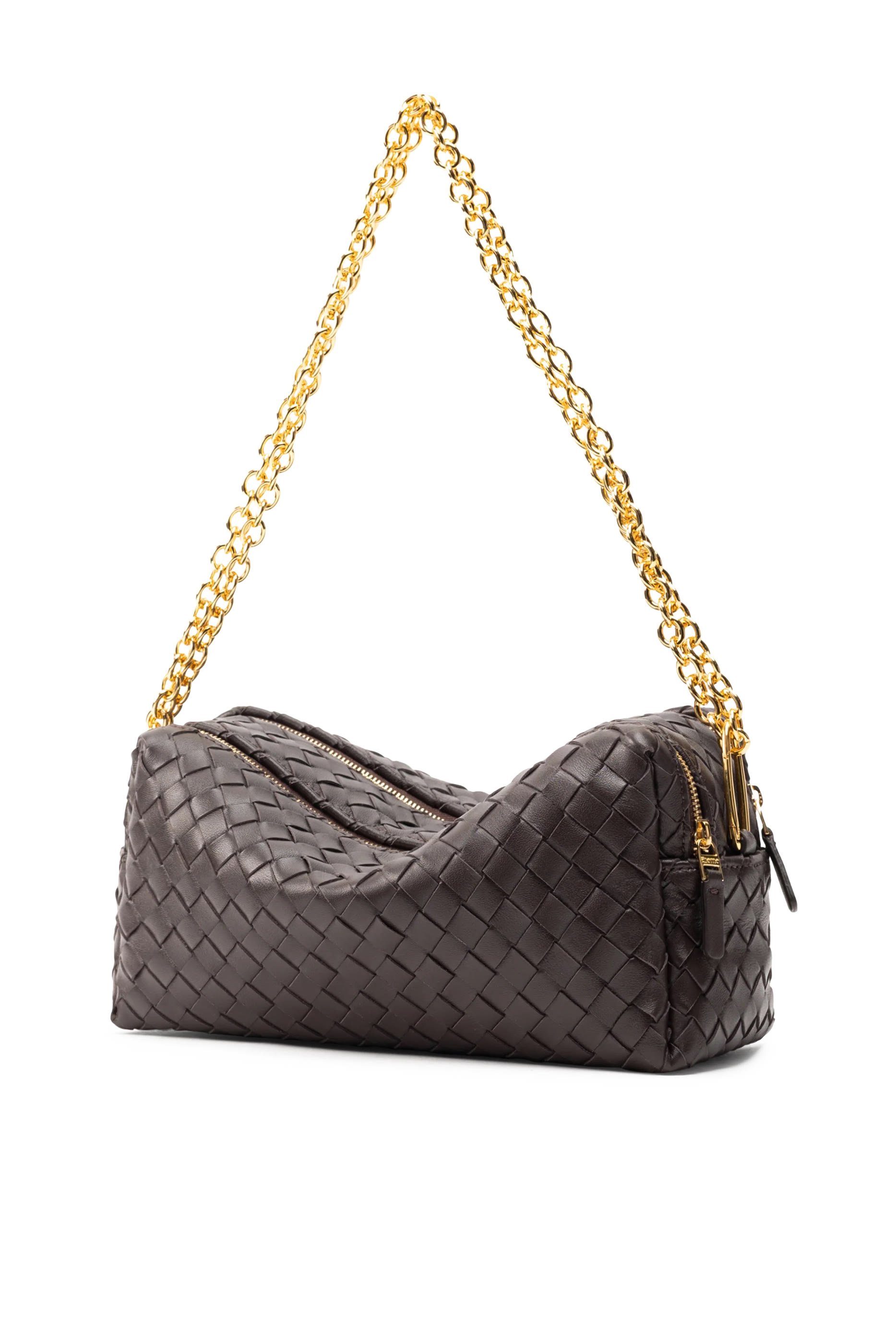 Trousse Chain Woven Leather Bag