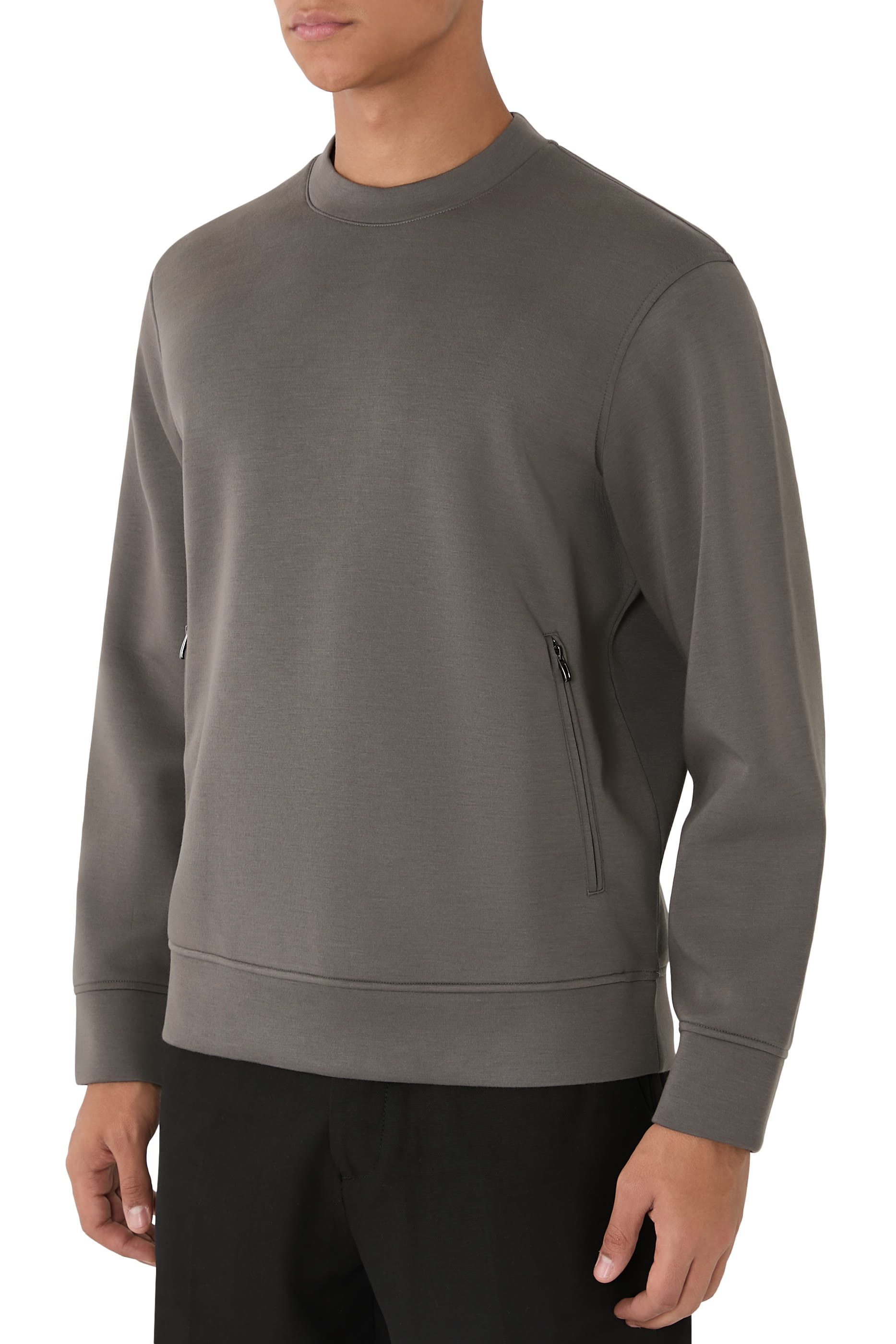 Jersey Zip Pocket Sweatshirt
