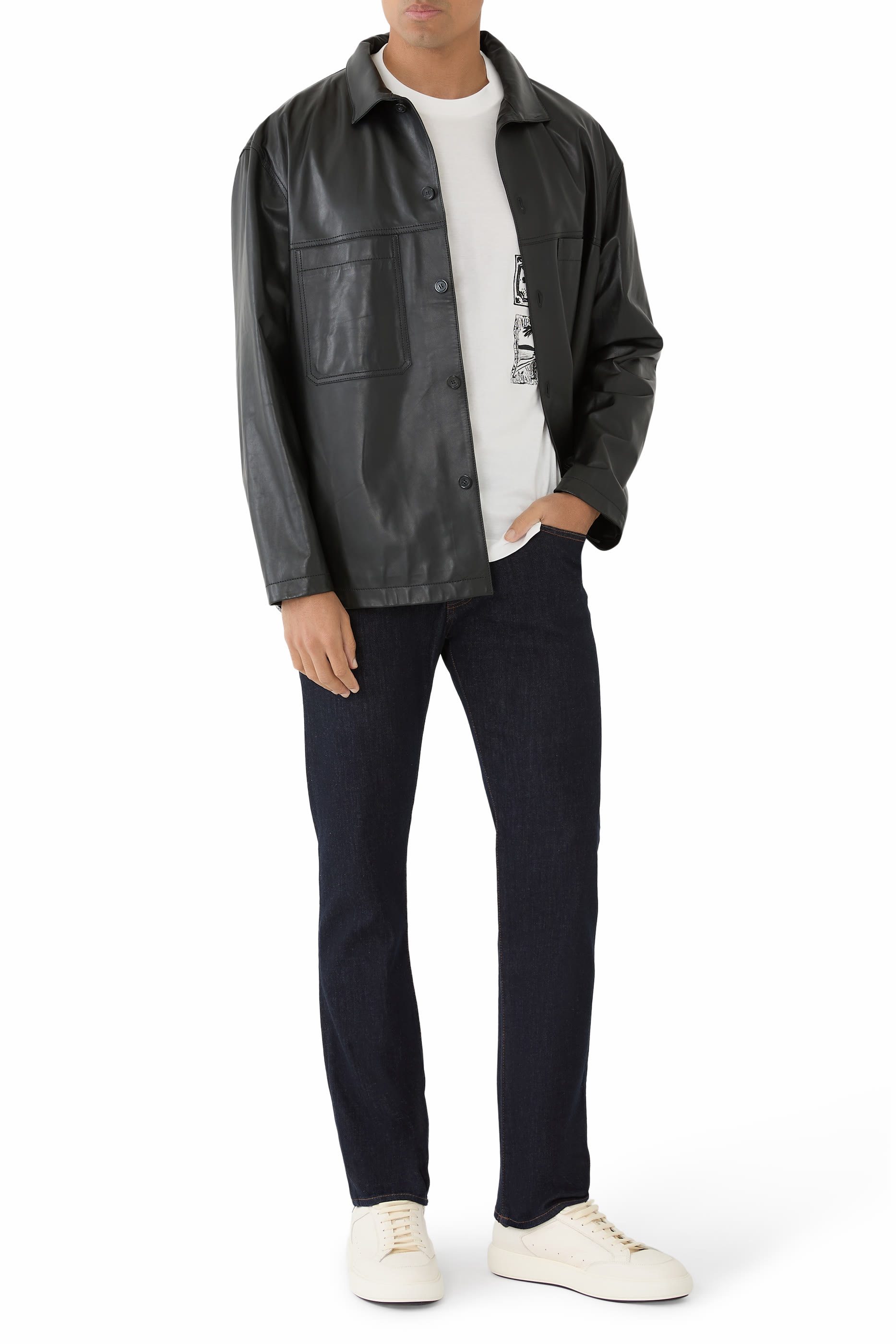 Ultra Light Lambskin Nappa Leather Shirt Jacket