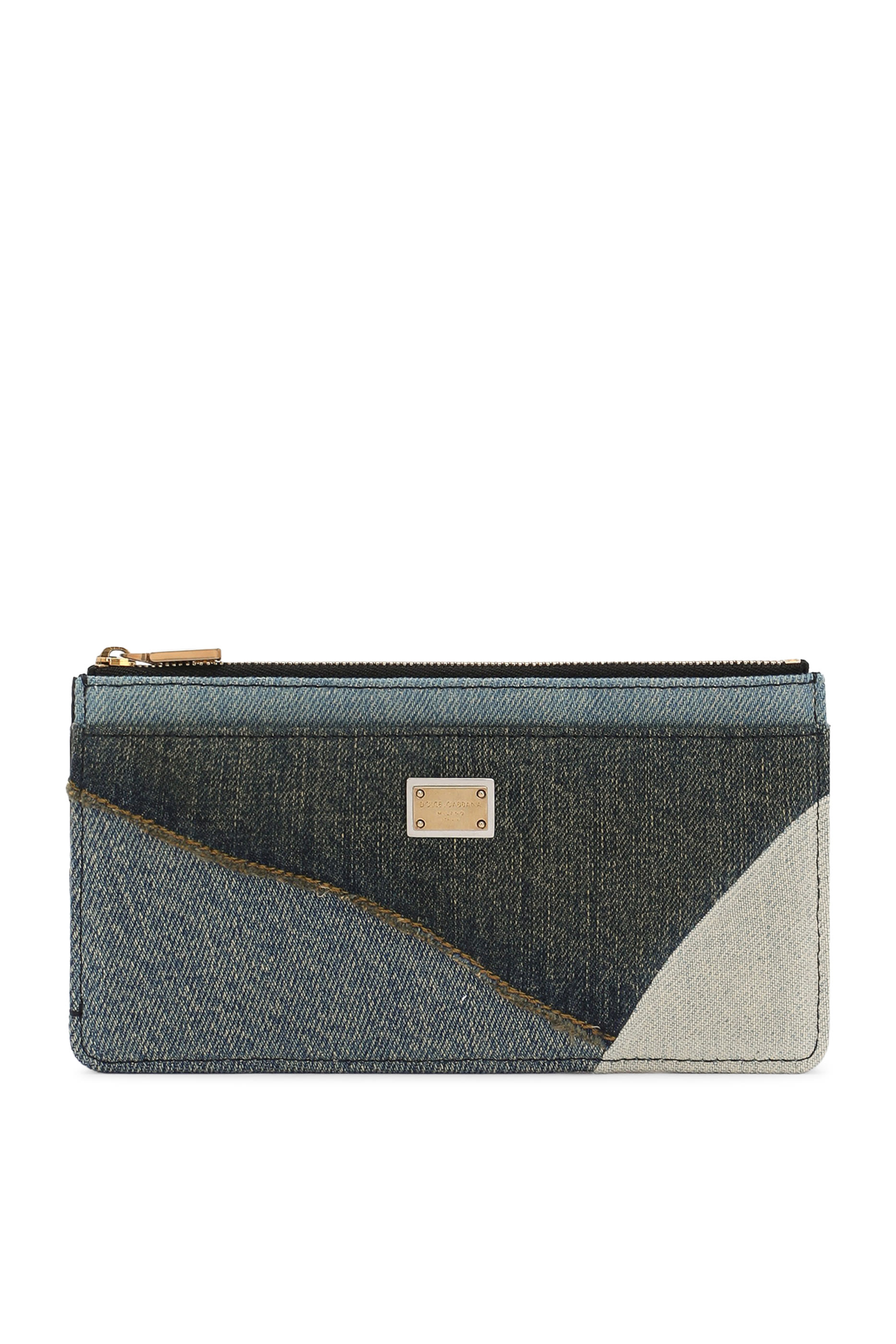 Large Logo Denim Card Holder