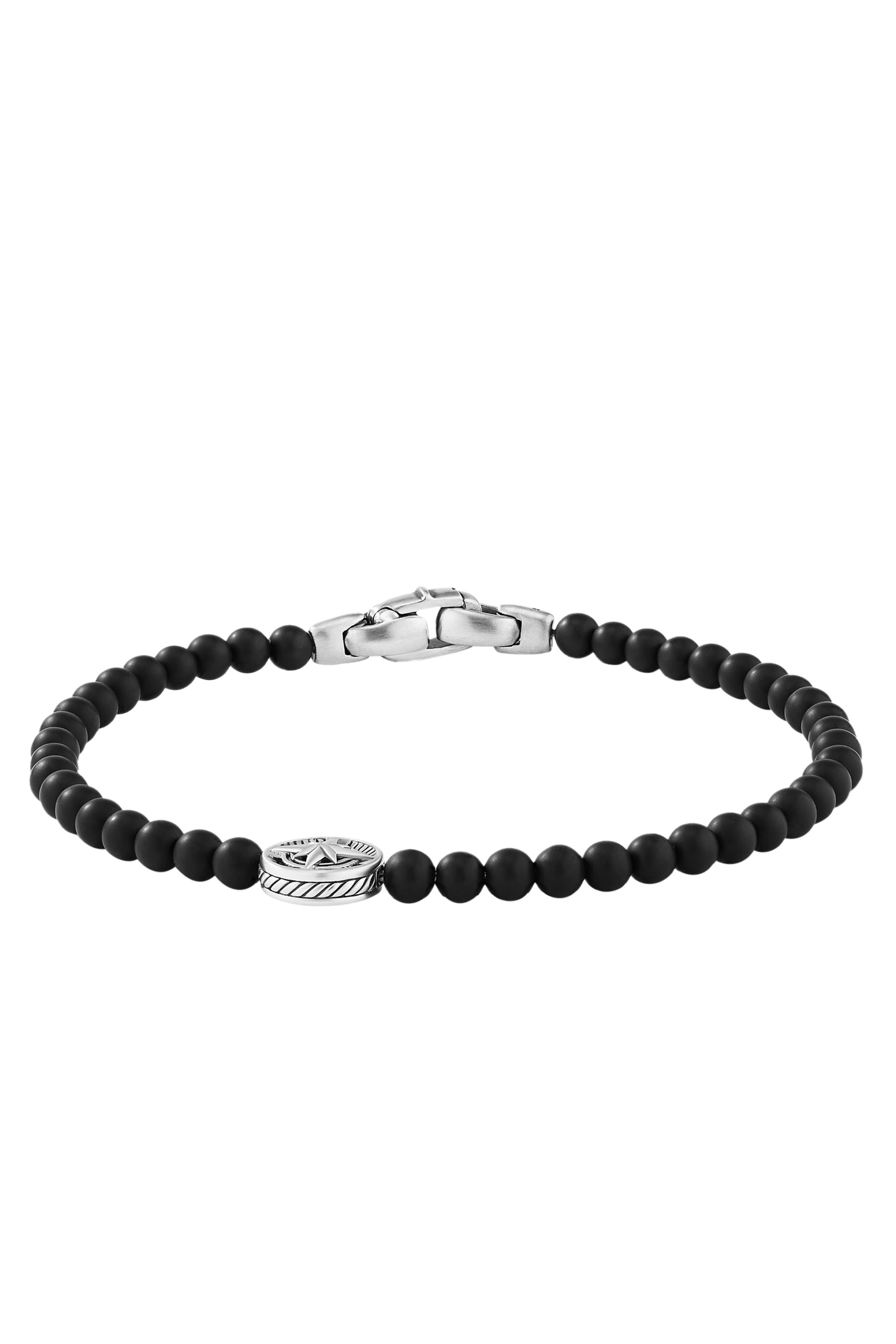 Spiritual Beads Compass Bracelet, Sterling Silver & Black Onyx
