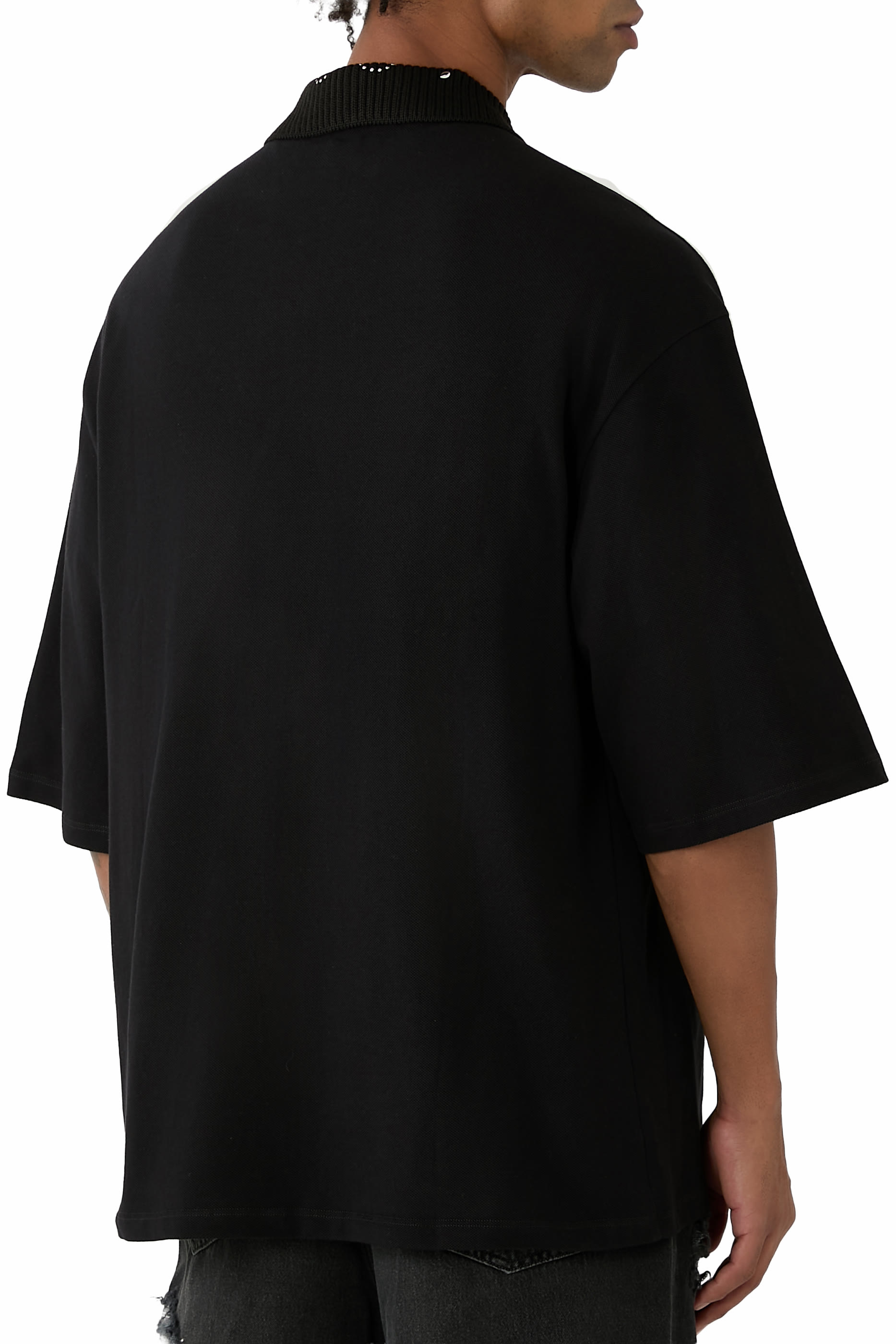 Stud Collar Oversized Polo