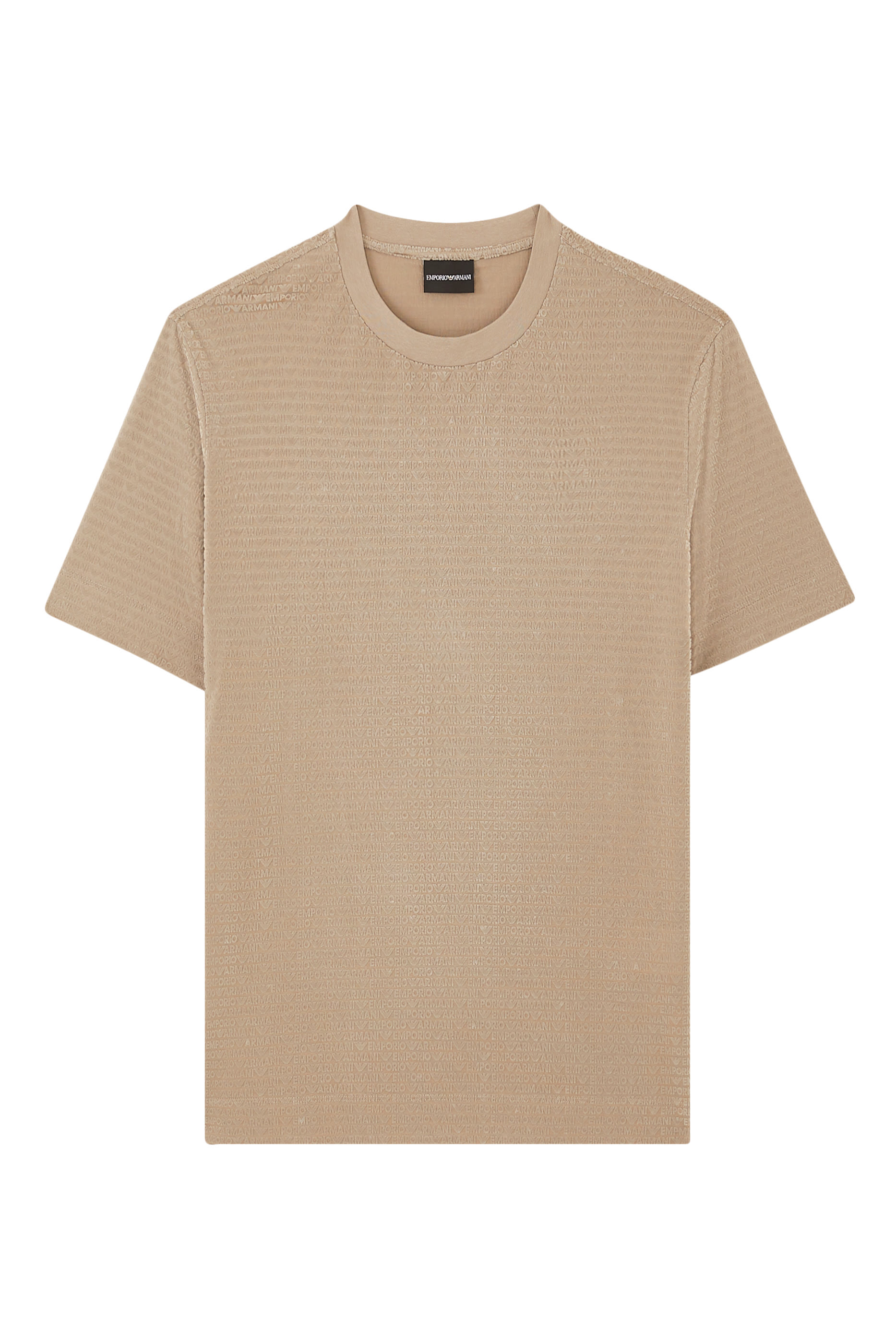 All-Over Flocked Logo Lettering T-Shirt