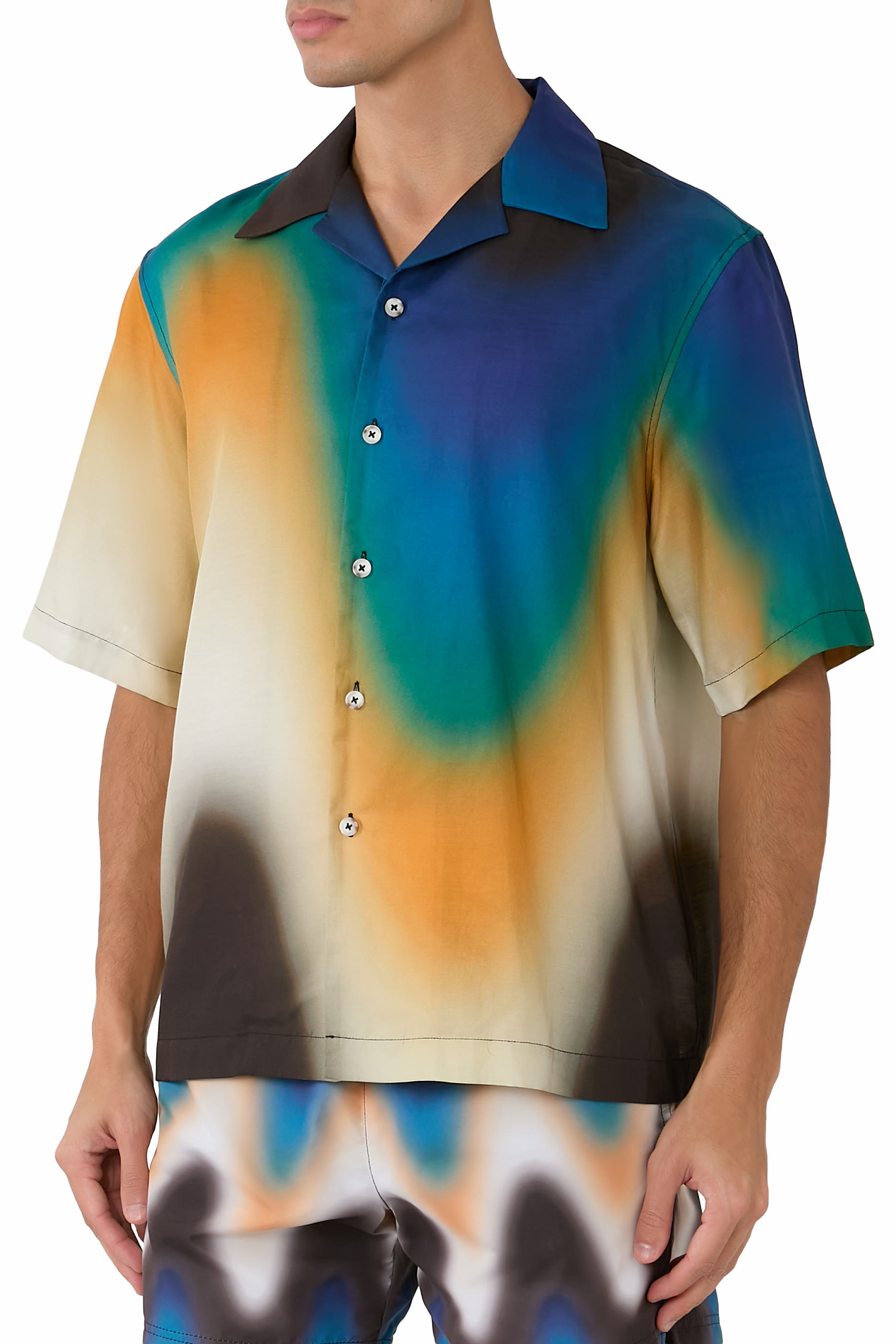 Gradient Wave Bowling Shirt