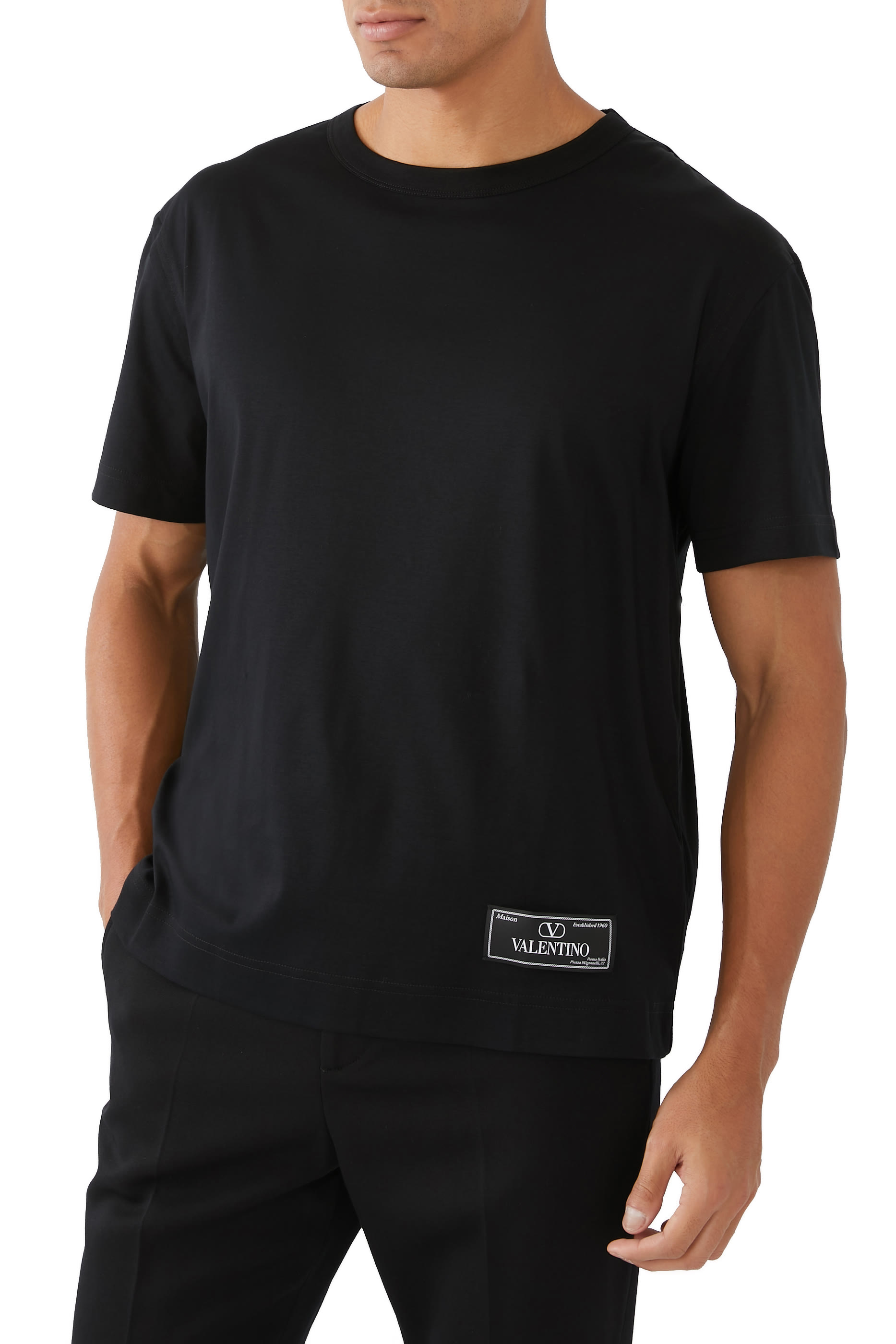 Maison Valentino Label Cotton T-shirt