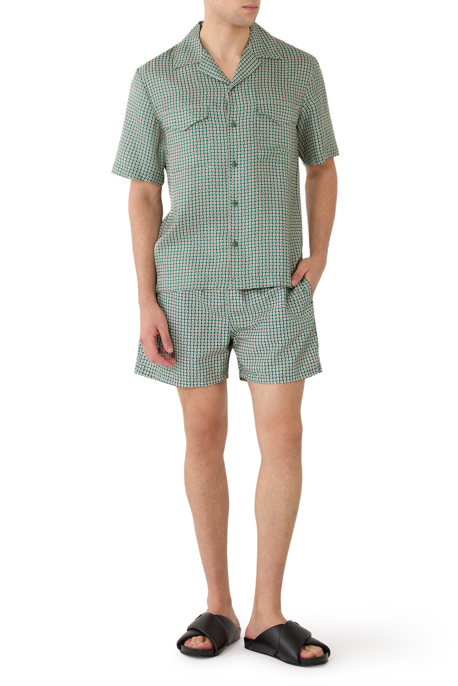  Clarke Silk Foulard Camp Shirt 