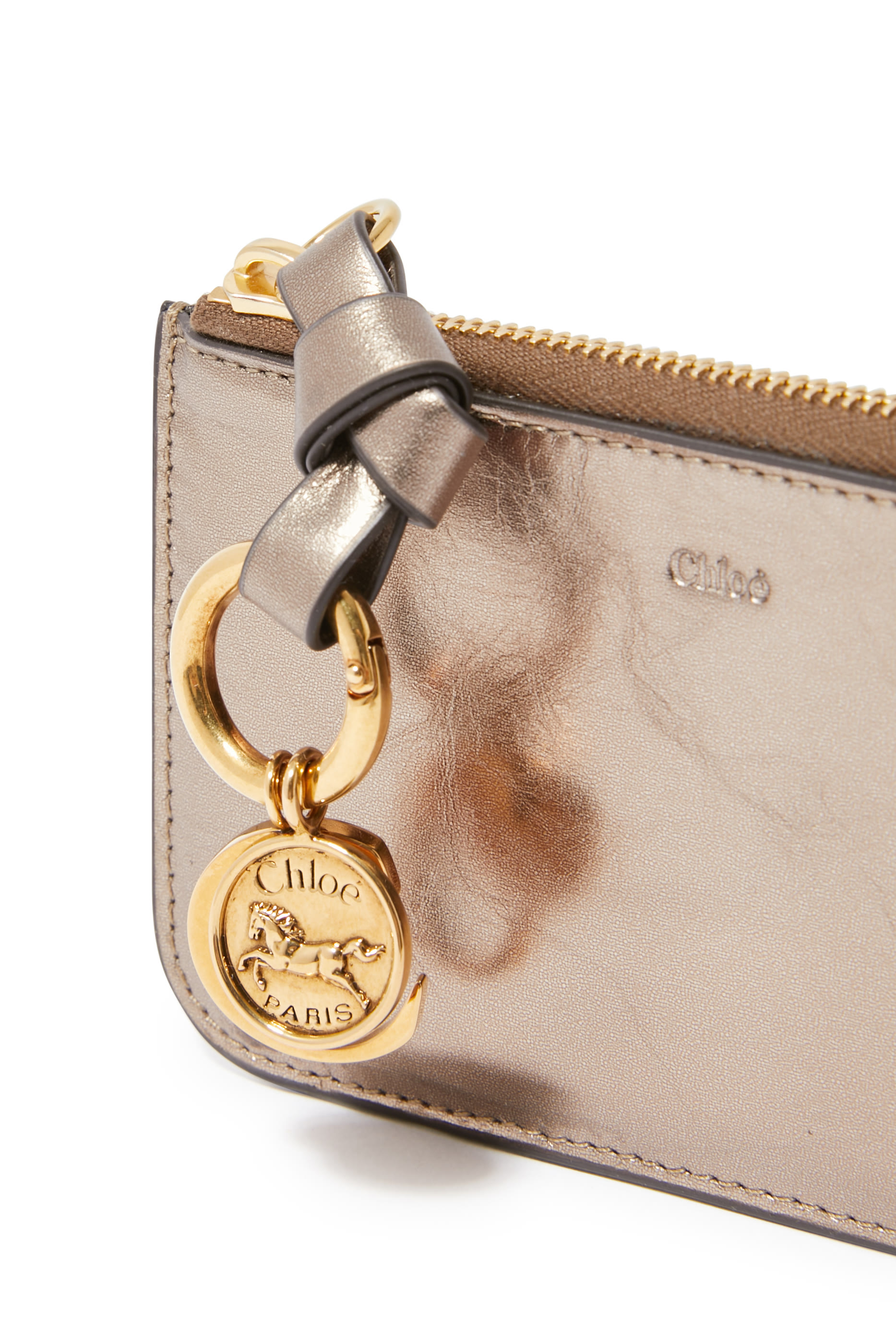 Alphabet Metallized Leather Purse