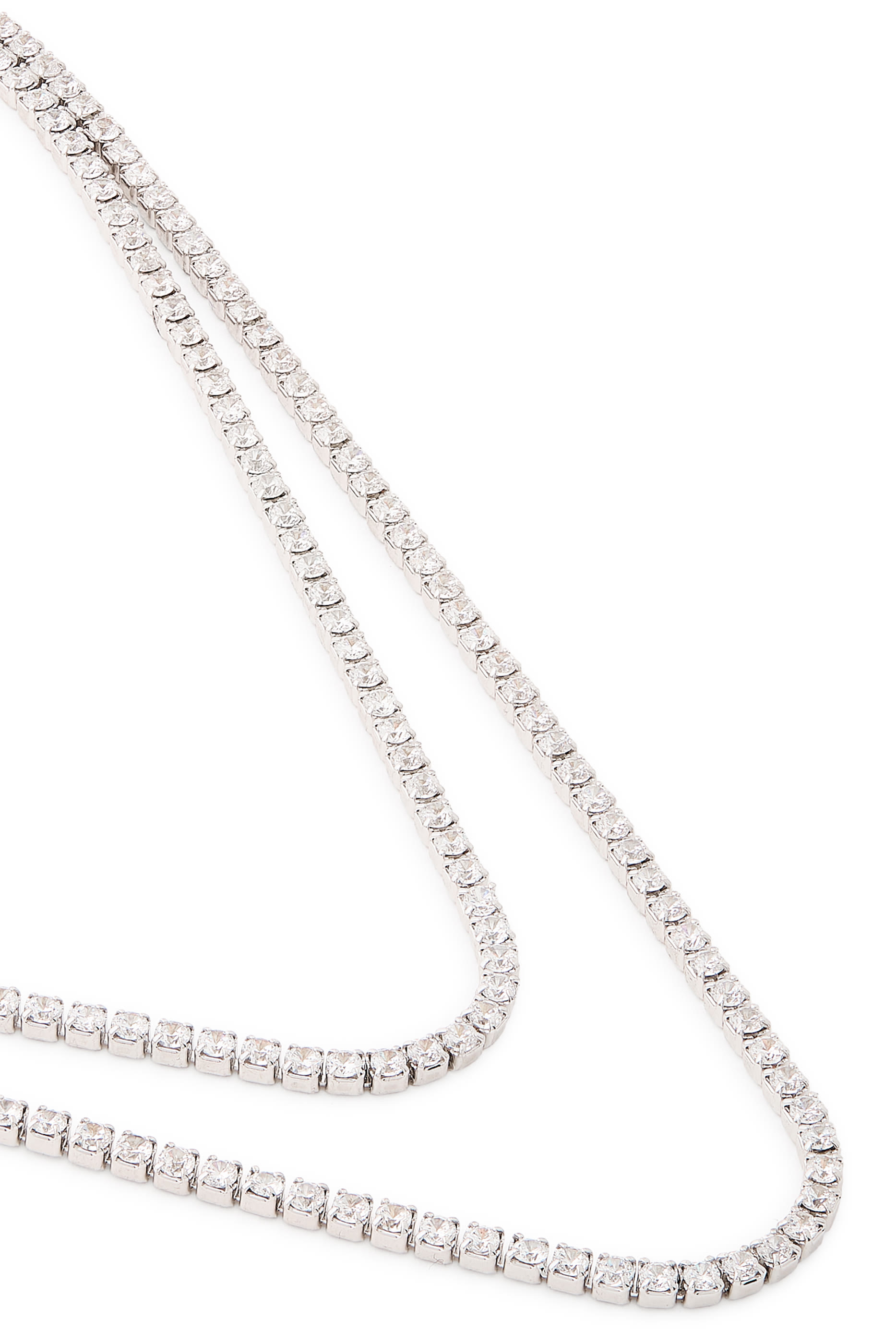 Tennis Layered Necklace, Sterling Silver with Cubic Zirconia & AAAA+