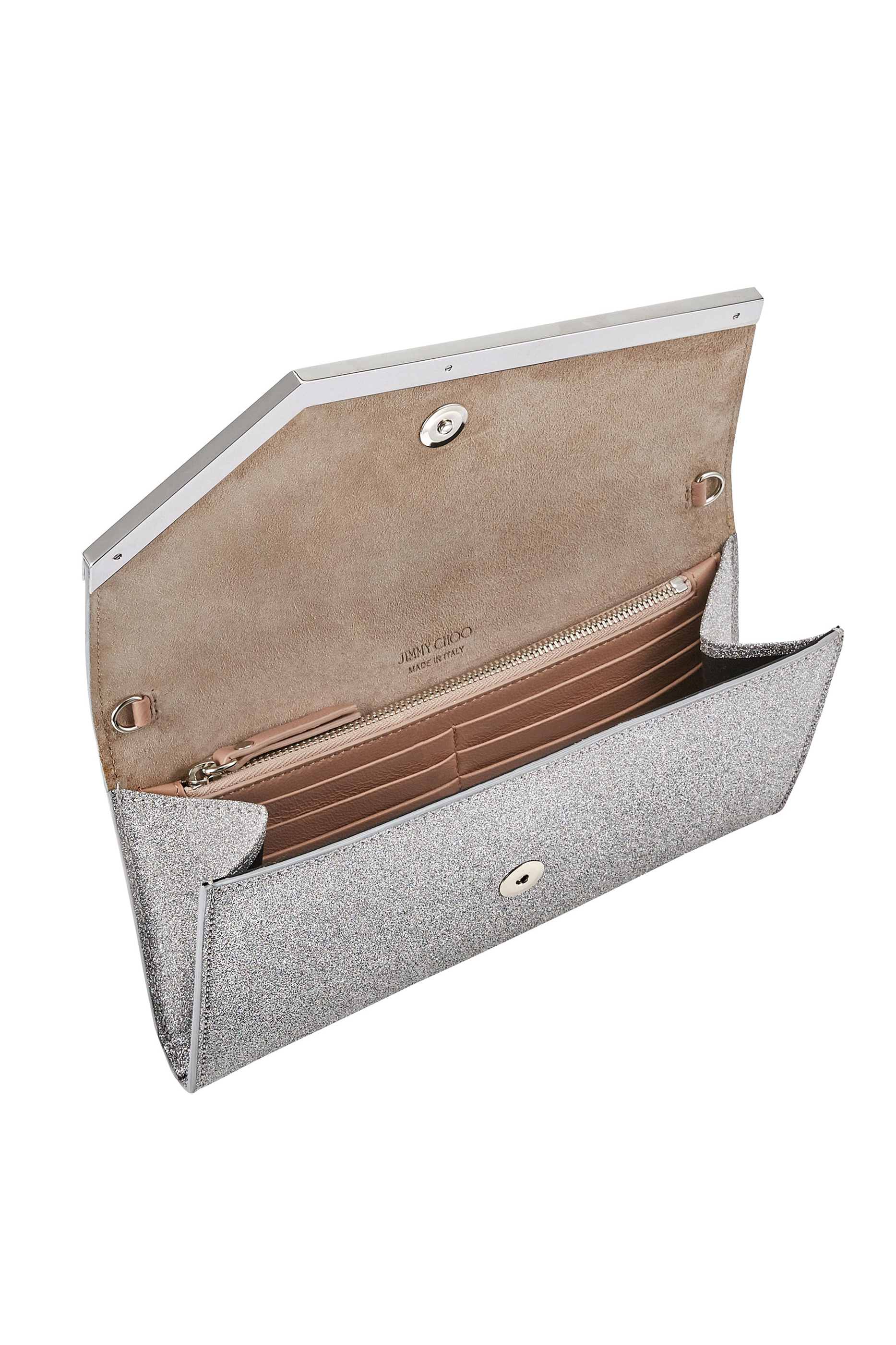 Medium Emmie Fine Glitter Leather Clutch