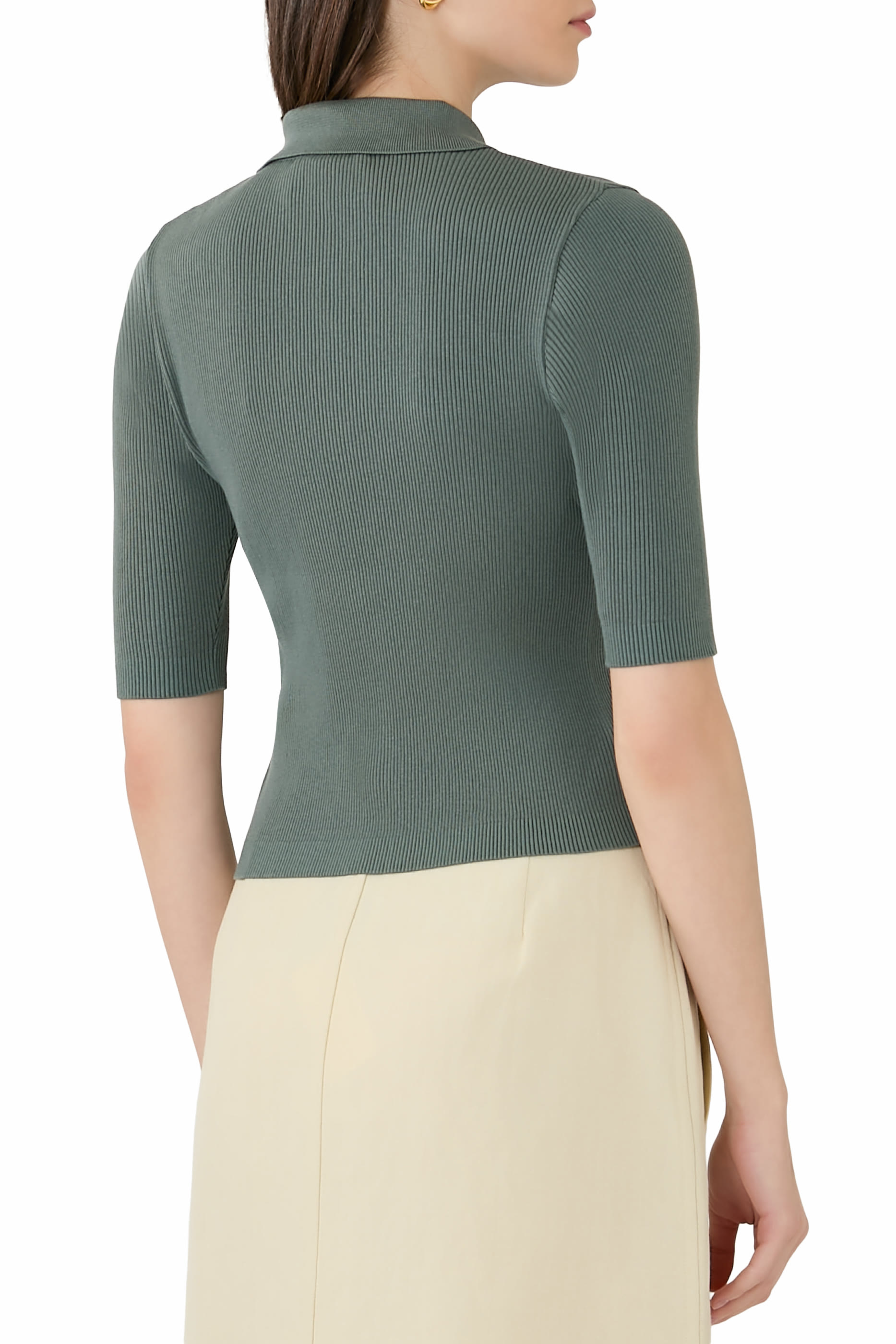 Cotton High Gauge Rib Knit Polo