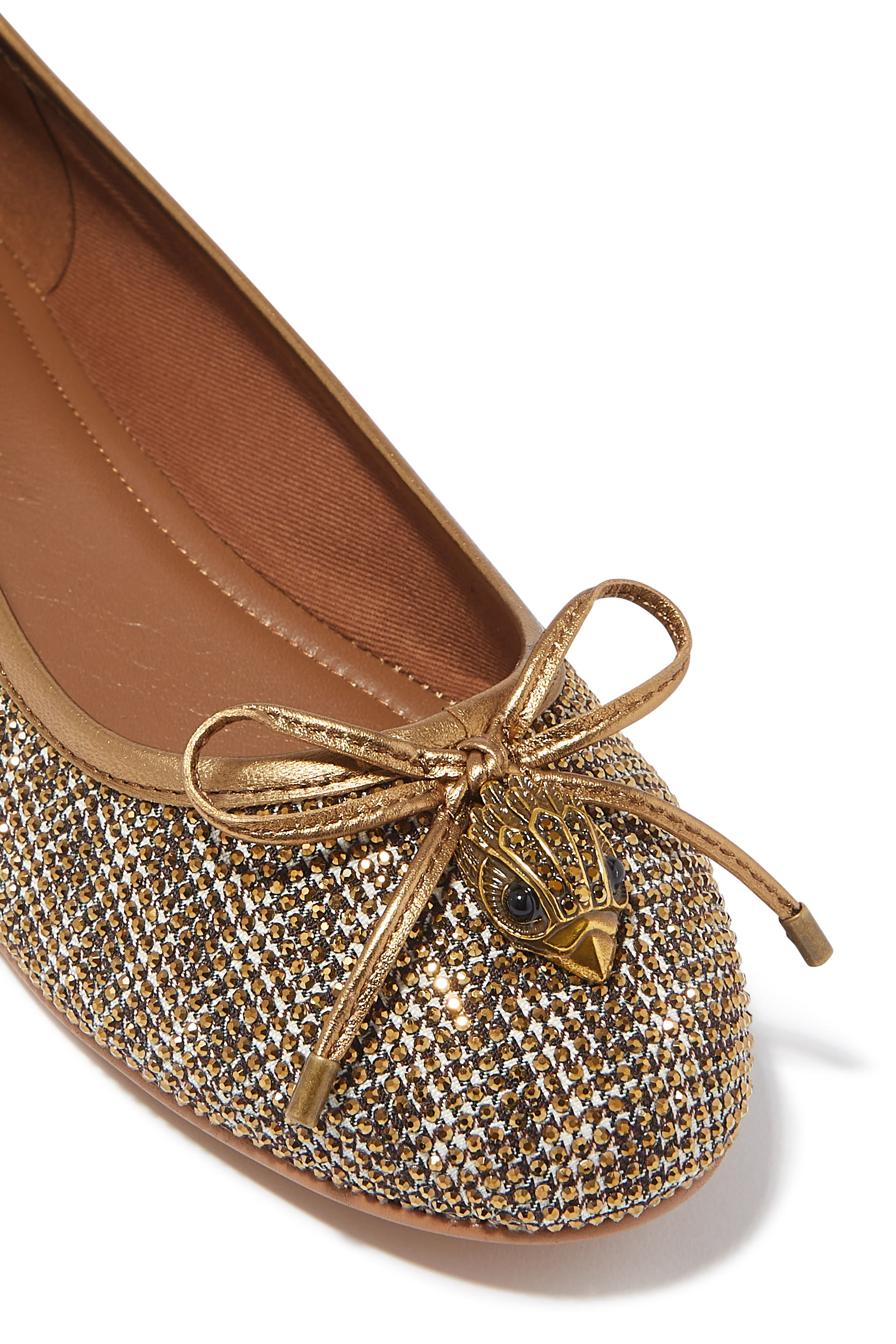 Eagle Tweed Bow Nylon Ballet Flats