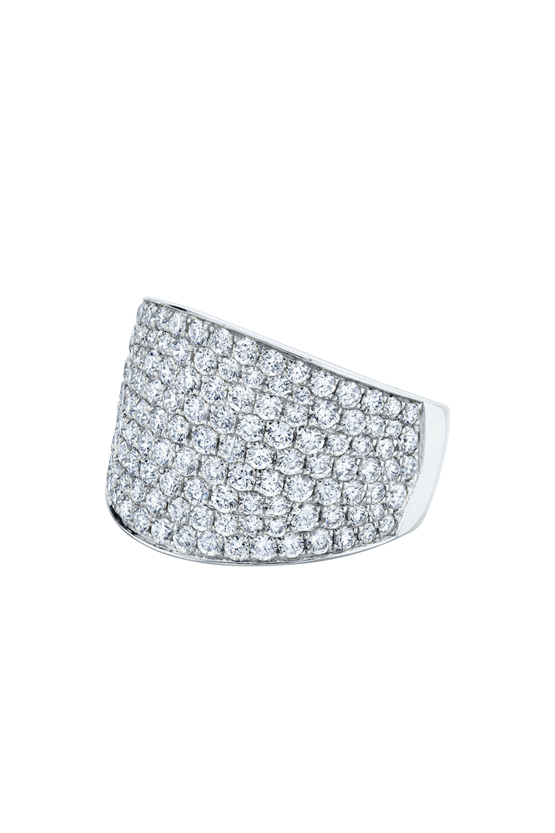 Pave Diamond Comet Ring, 18k White Gold & Diamonds