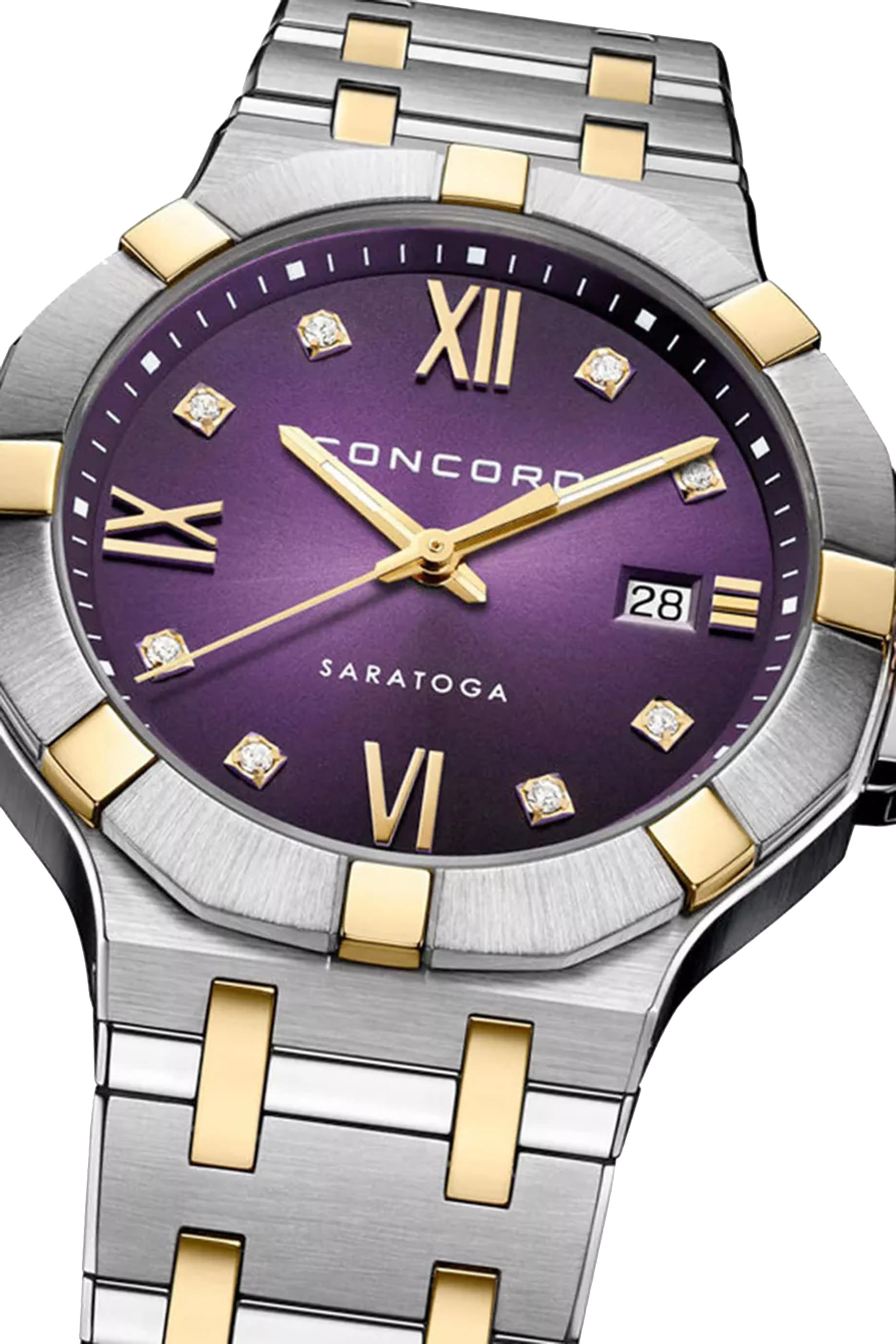 Saratoga Watch, Stainless Steel, 18k Yellow Gold & Sapphire Crystal, Diamonds