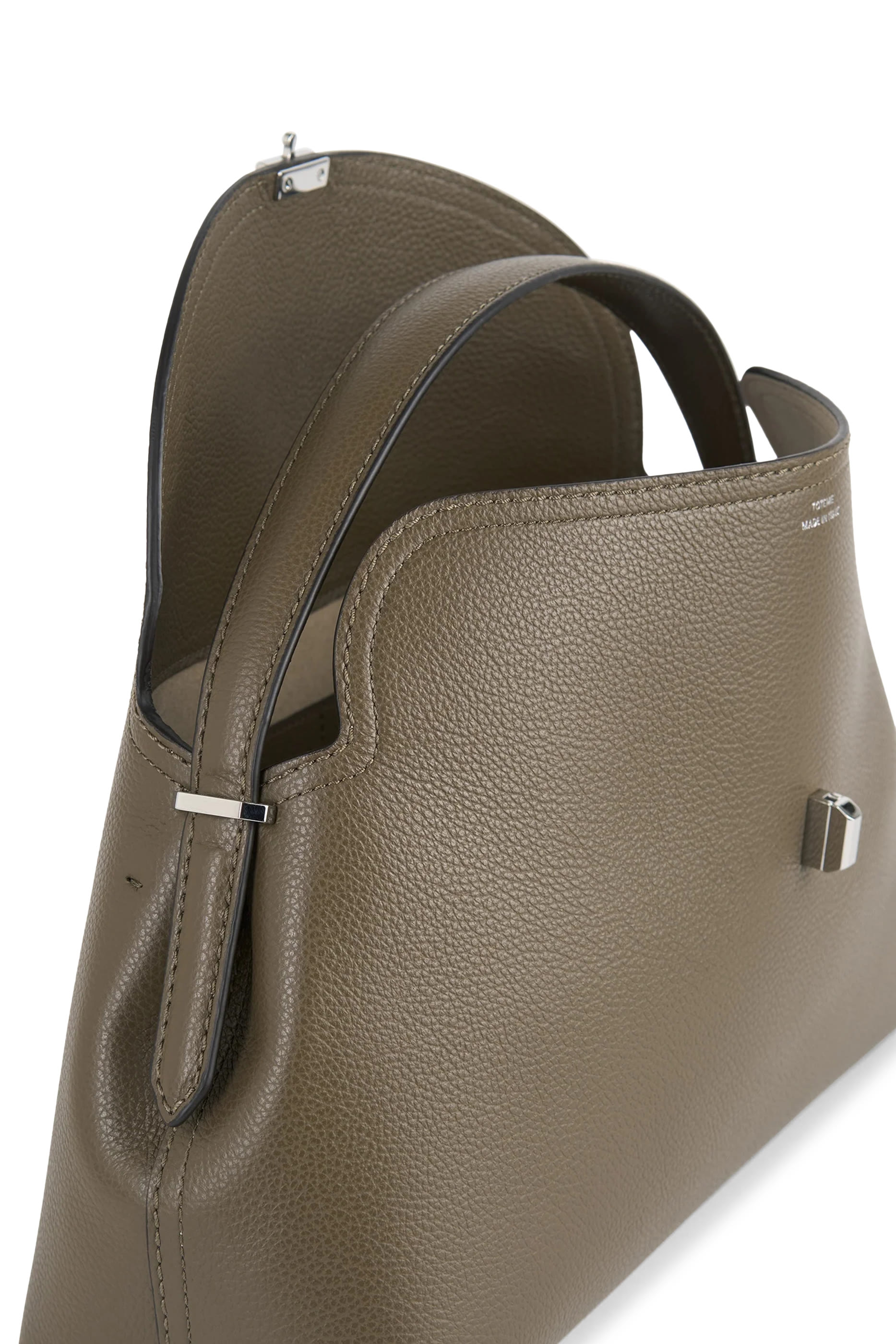 T-Lock Grained Leather Top-Handle Bag