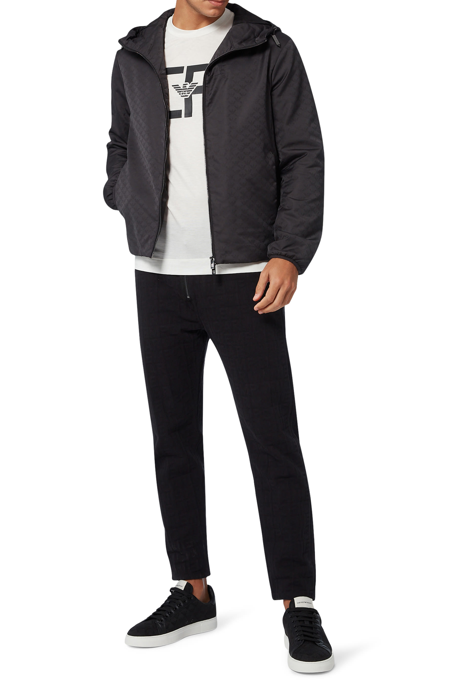 EA Monogram Hooded Nylon Jacket