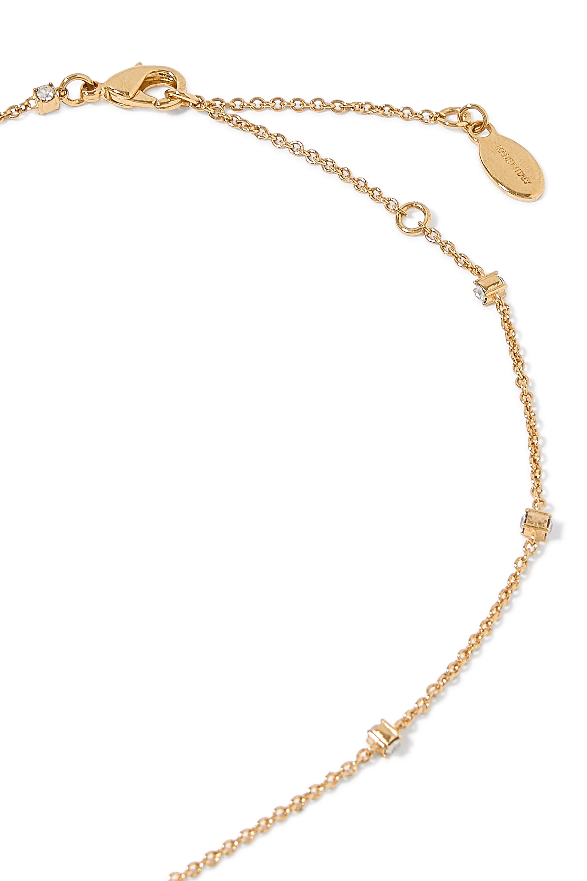 Mini Vlogo Signature Necklace in Metal and Swarovski&reg; Crystals