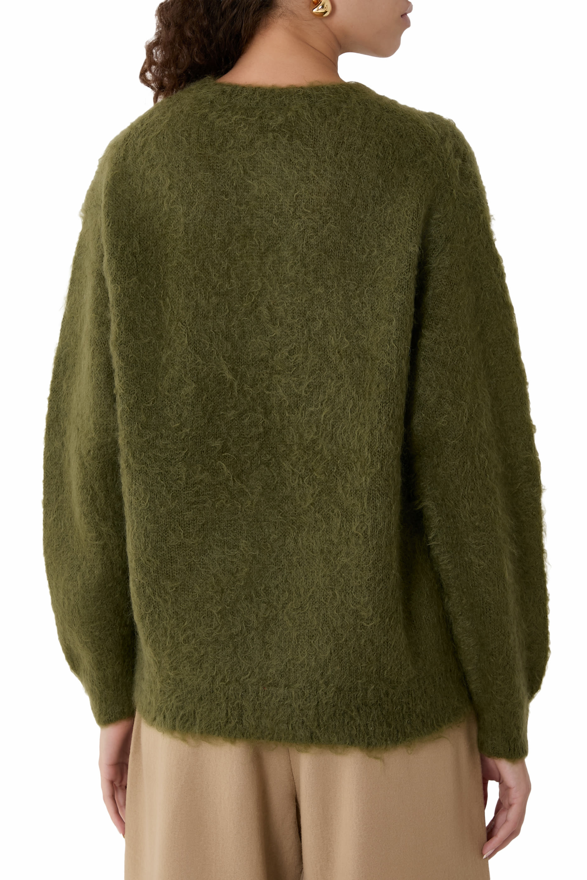 Brushed Super Kid Mohair Knit Pullover