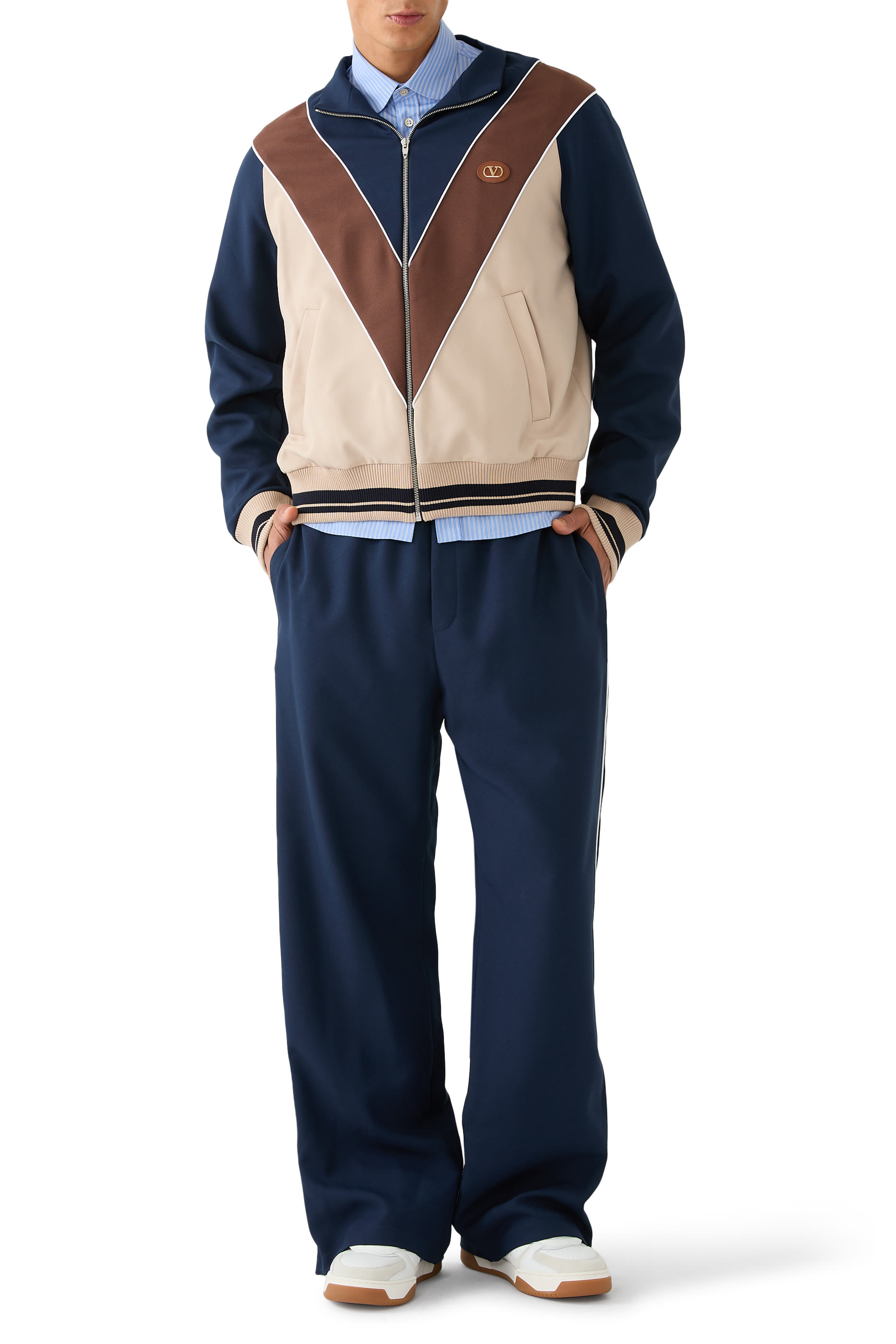 VLogo Patch Zip-Up Sweatshirt