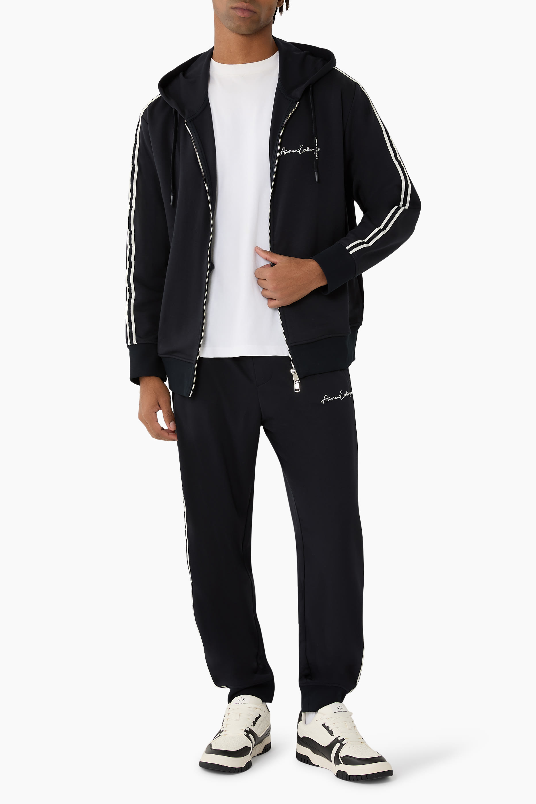 Logo Full-Zip Sleeve Bands Sweatshirt