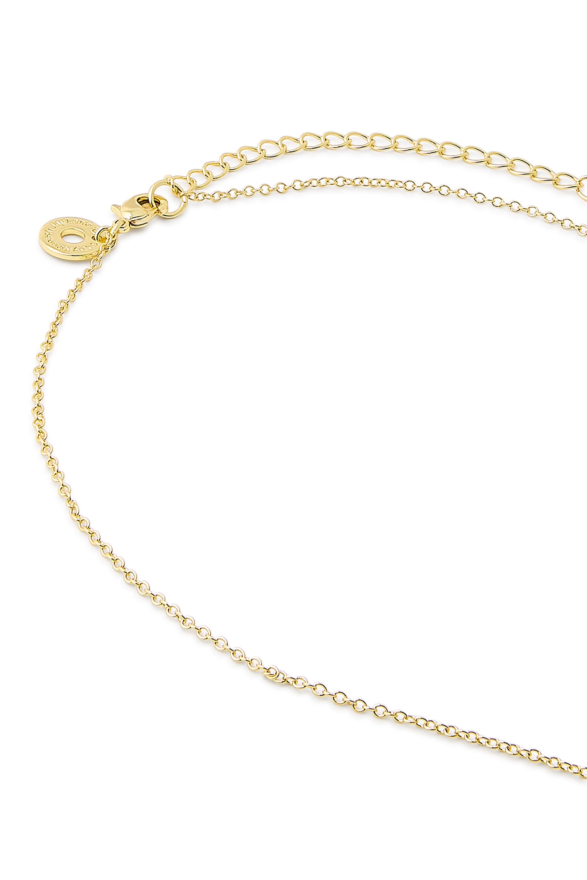 Celestial Moon and Star Necklace, Yellow Gold Plated Brass & Cubic Zirconia