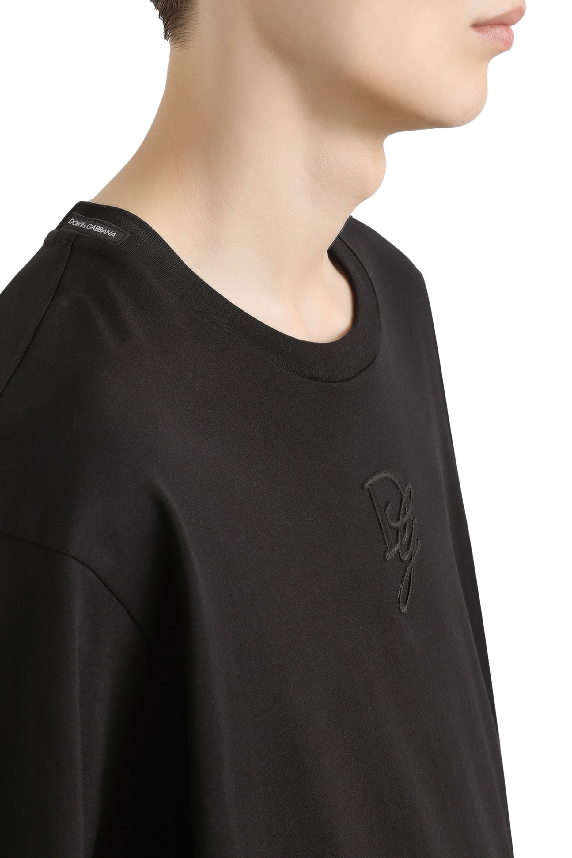 Cotton T-Shirt with Logo Embroidery