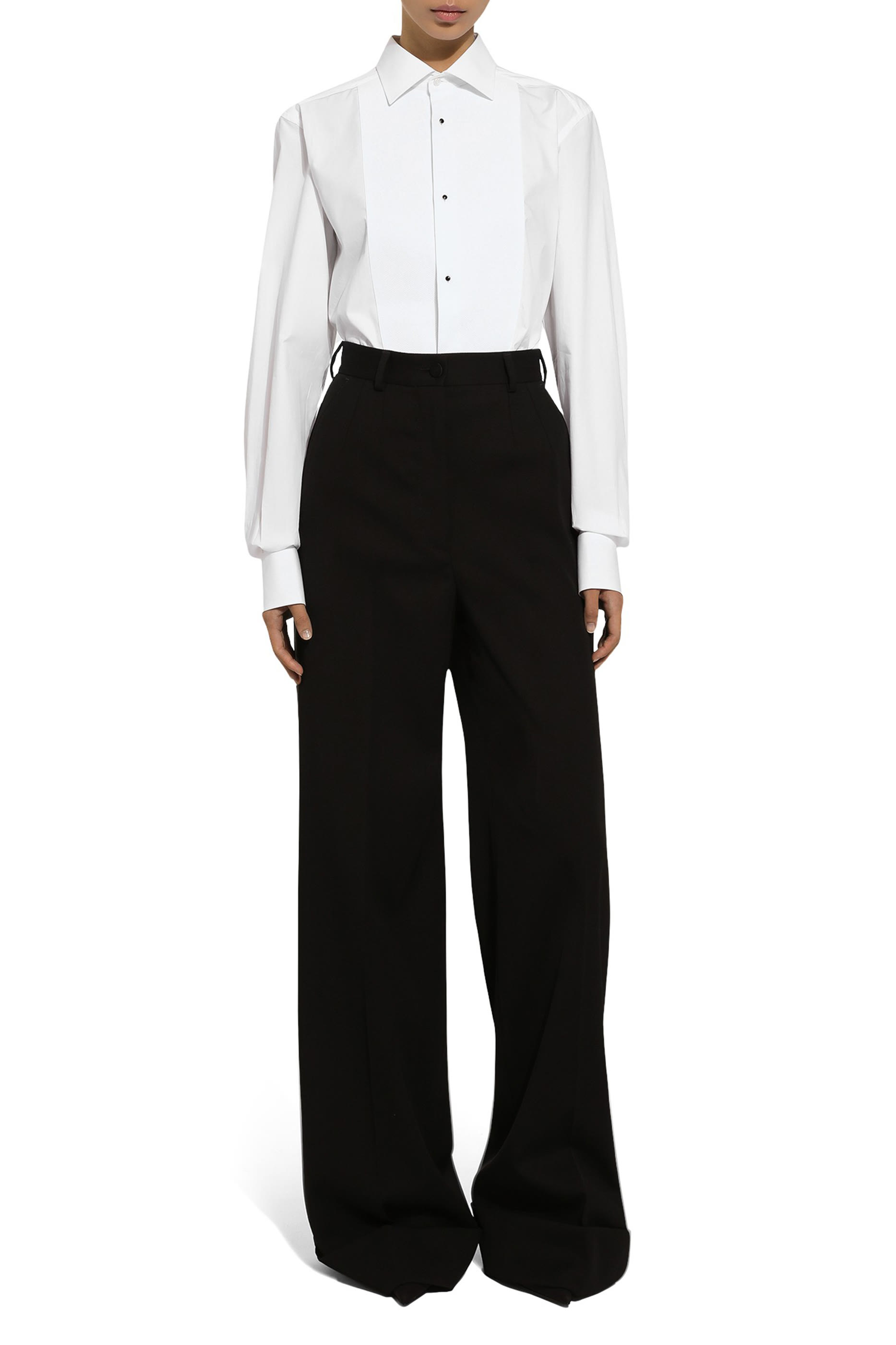 Cotton Tuxedo Shirt with Piqu&eacute; Shirt Front 